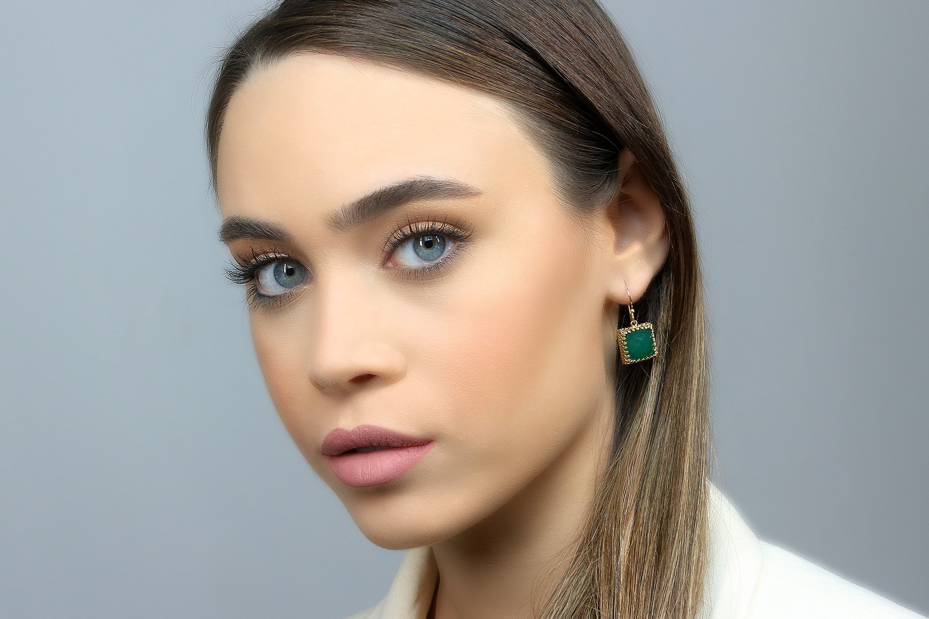 Luscious Square Onyx Earrings in Gold Earrings Anemone Jewelry