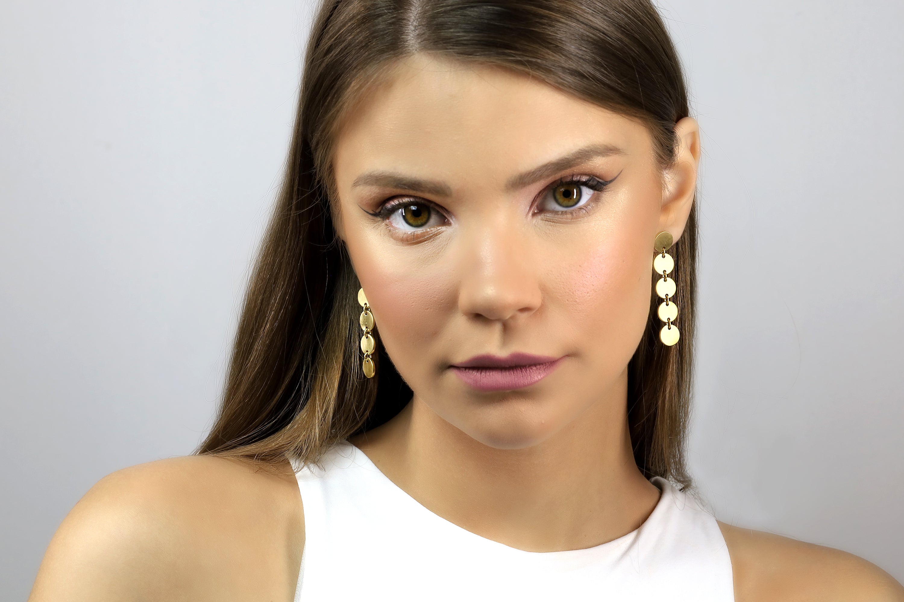 18k Gold Circles Geometric Earrings Earrings Anemone Jewelry