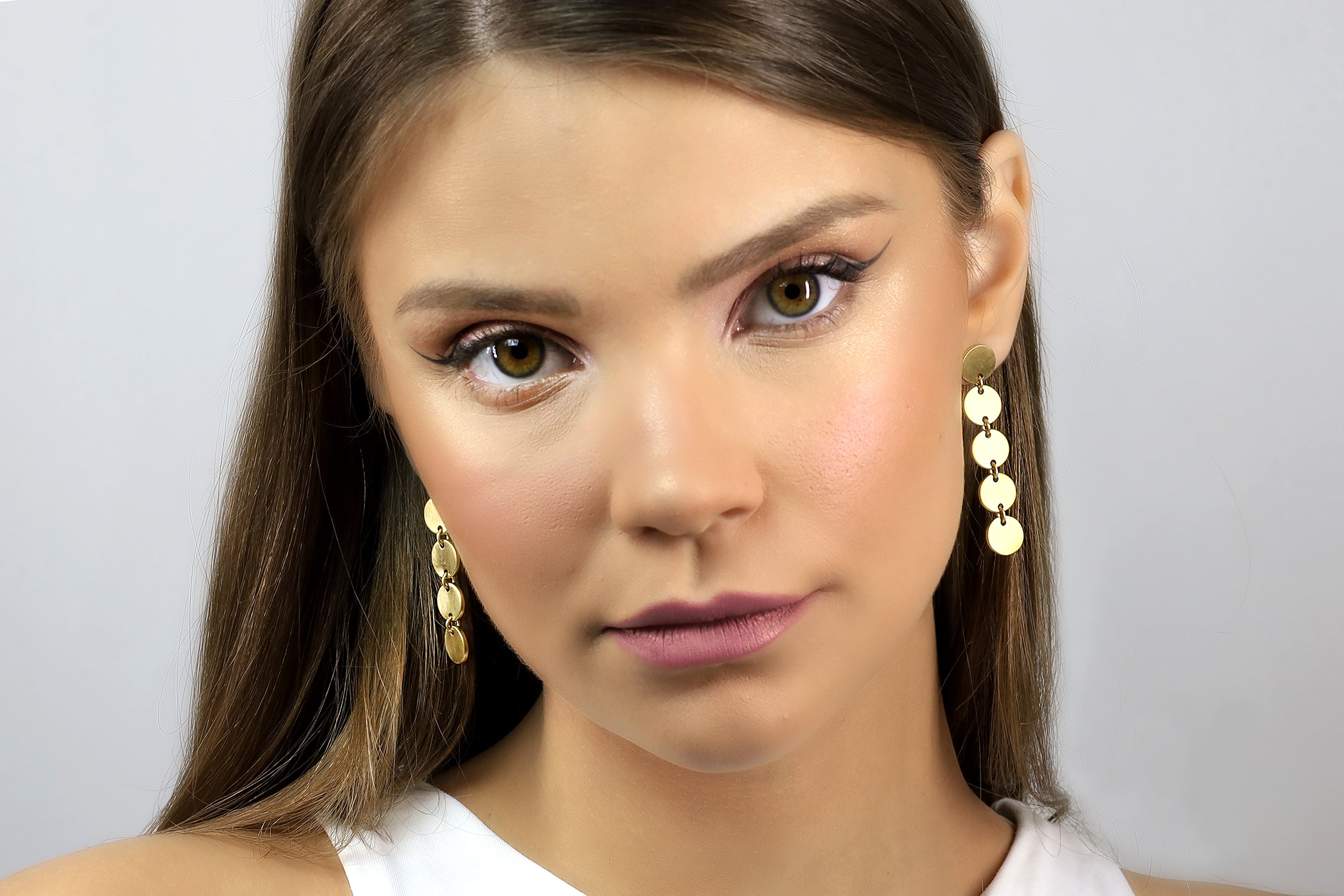 18k Gold Circles Geometric Earrings Earrings Anemone Jewelry