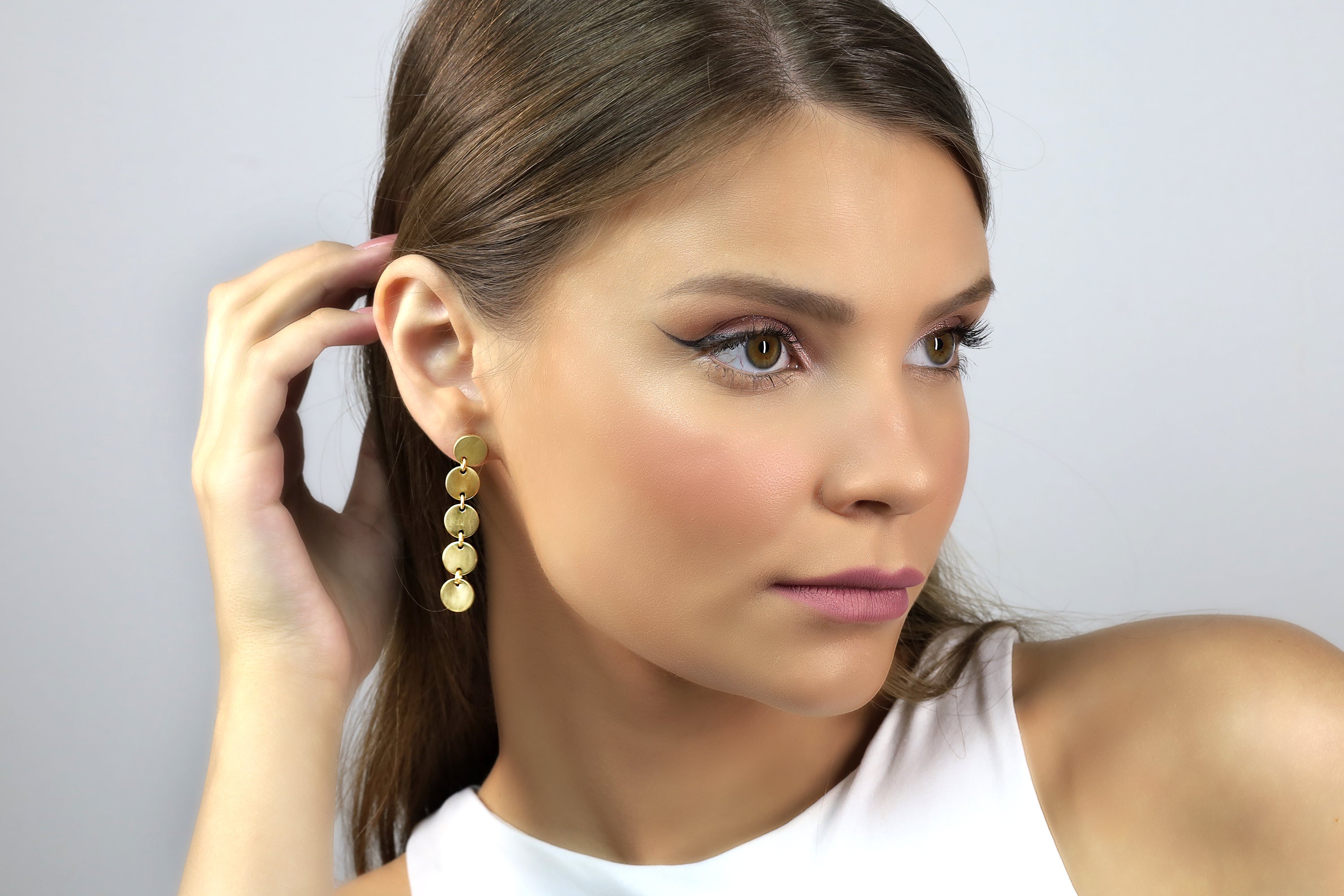 18k Gold Circles Geometric Earrings Earrings Anemone Jewelry