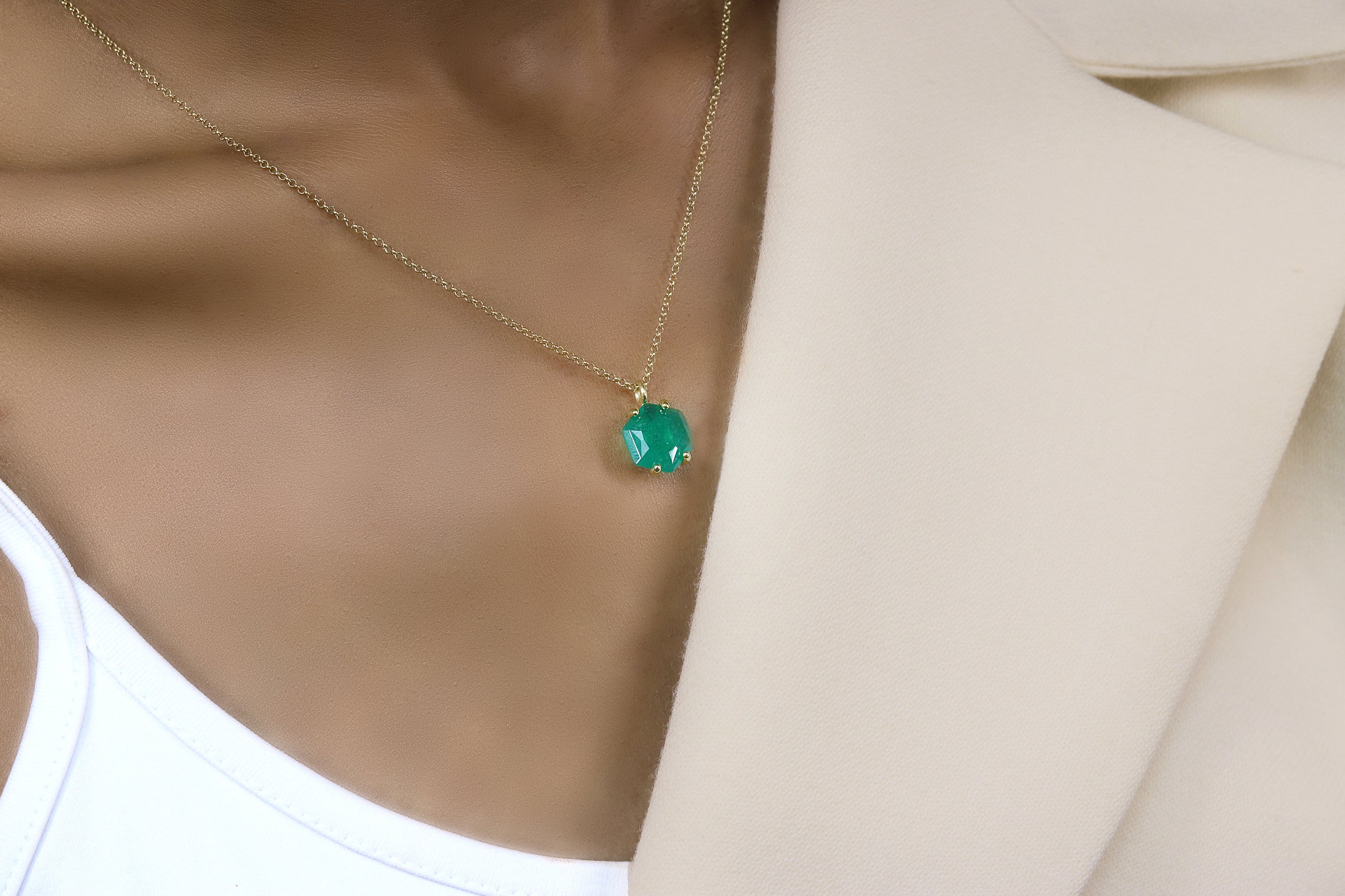 Solitaire Onyx Crystal Gold Necklace necklaces Anemone Unique