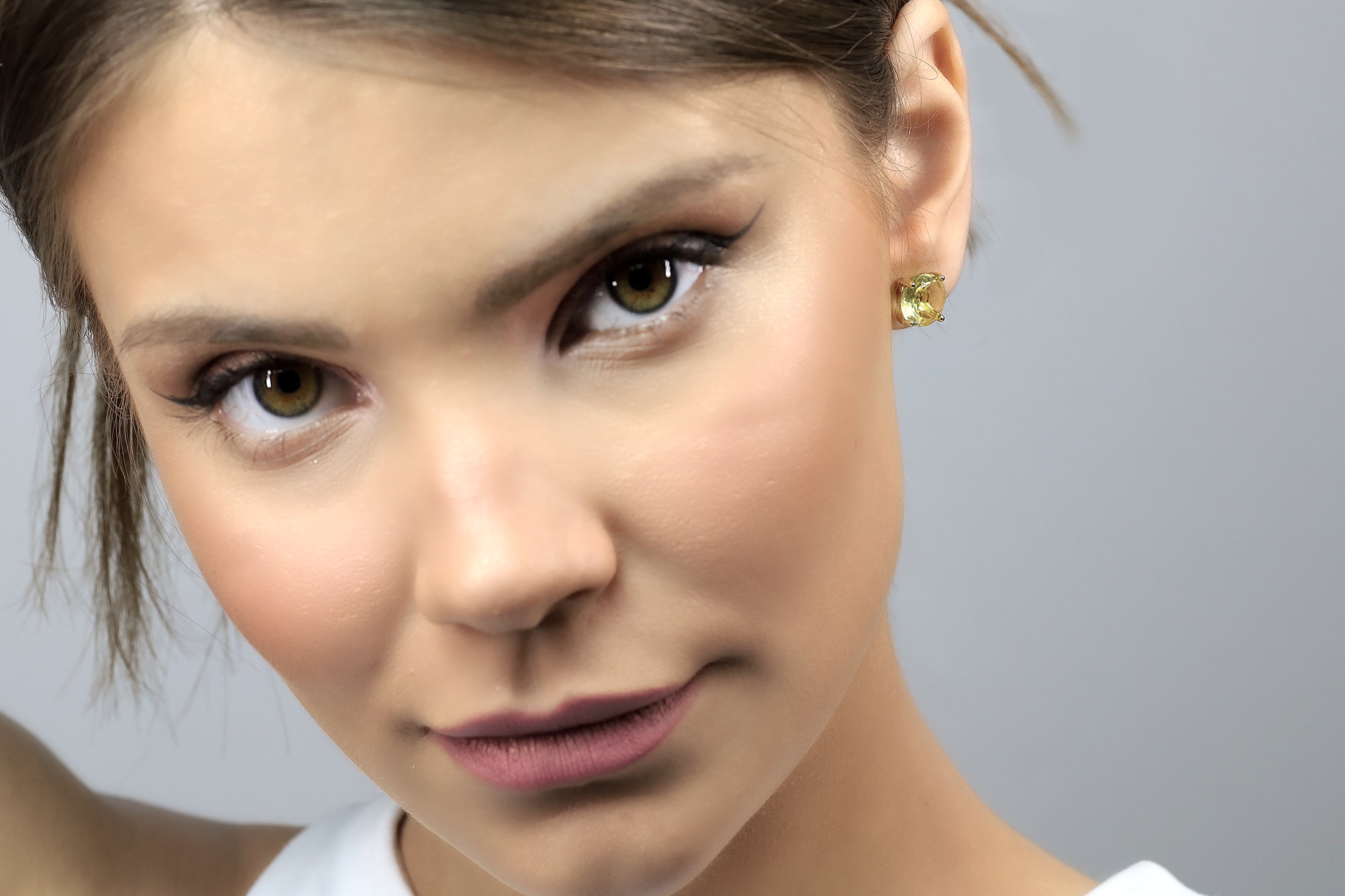 Lemon Quartz Gold Filled Stud Earrings Earrings Anemone Unique