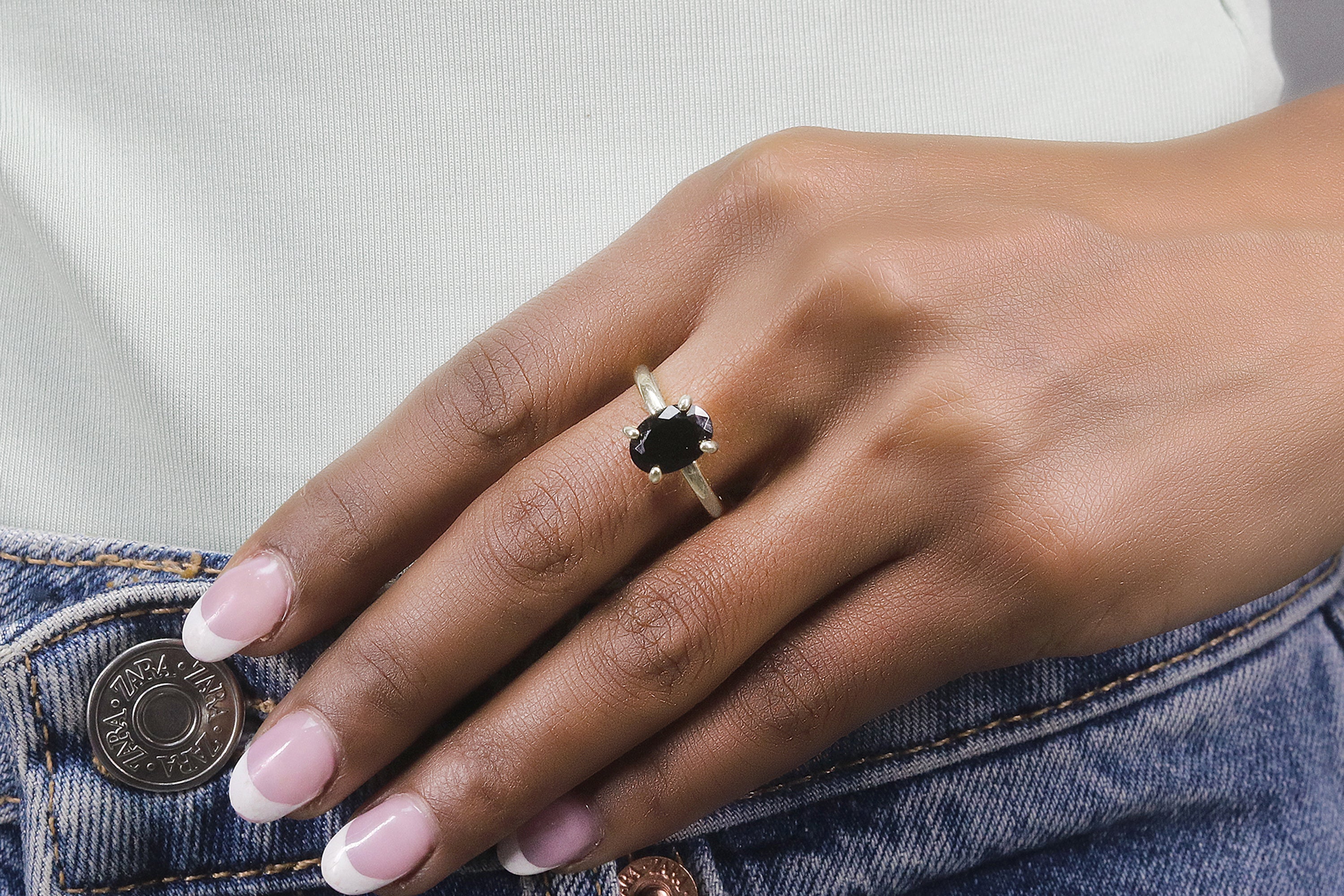 Unique Onyx Sterling Silver Rings Rings Anemone Unique