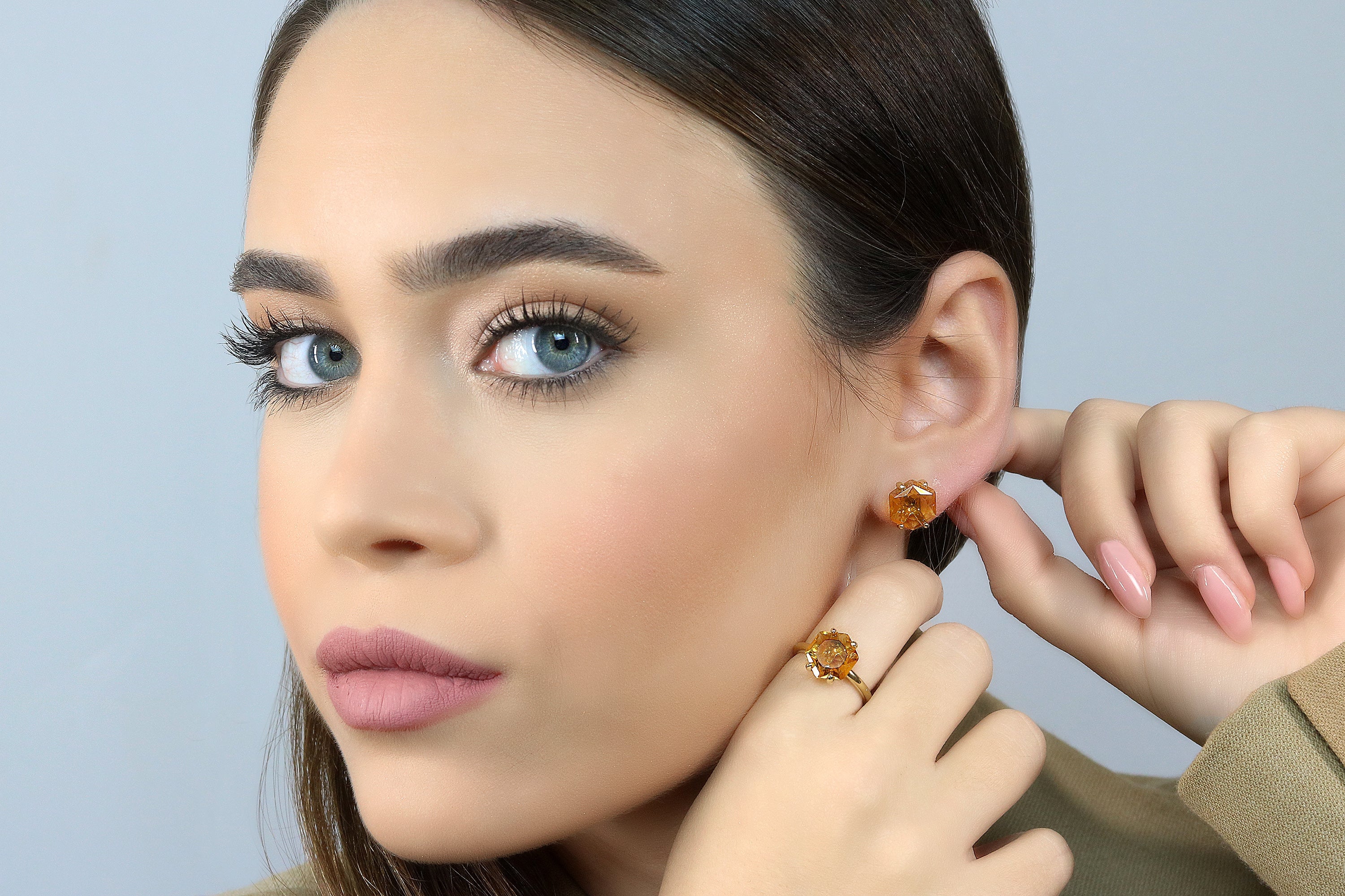 Elegant Citrine Sterling Silver Earrings Earrings Anemone Unique