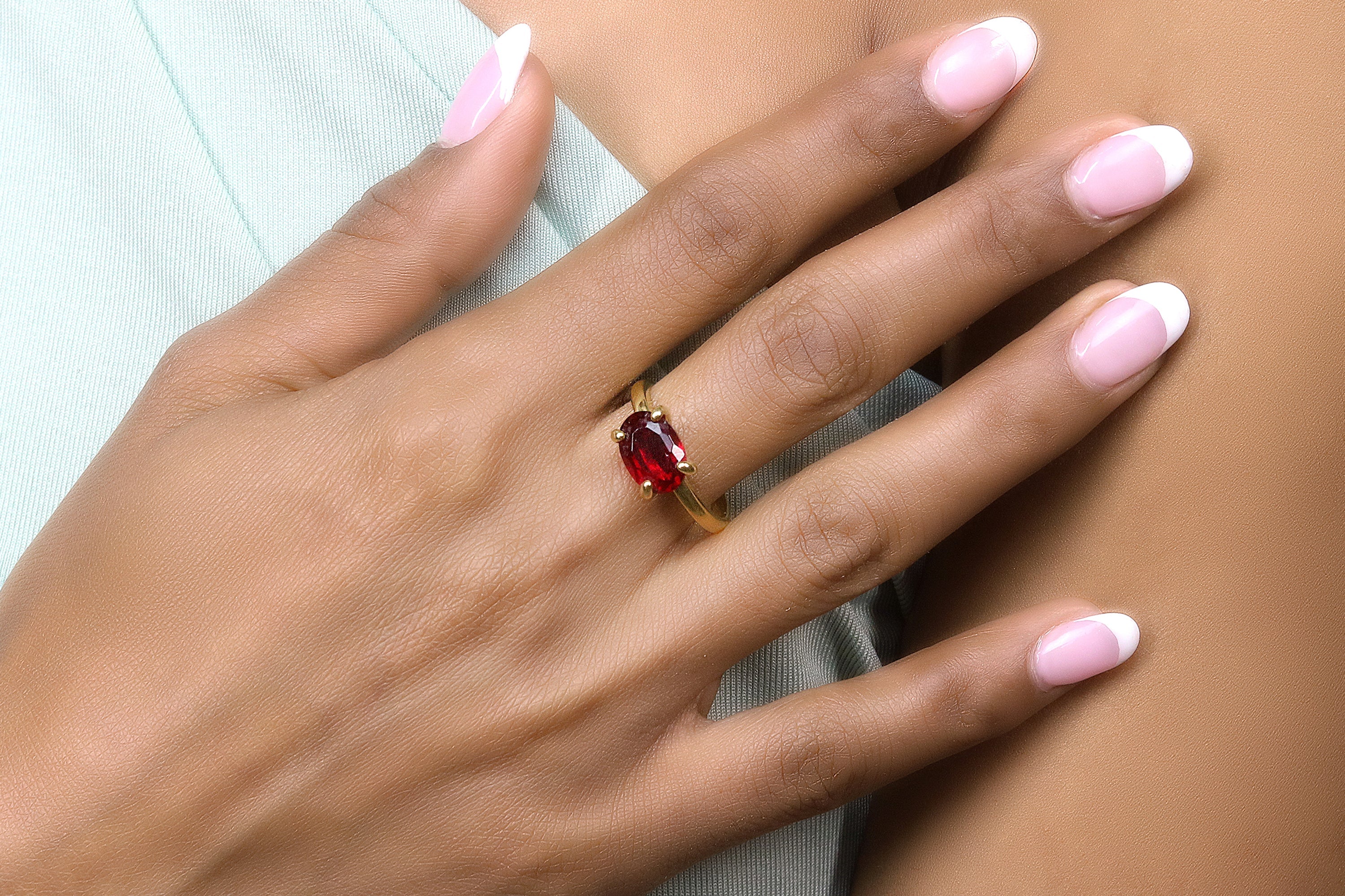 Vibrant Garnet Rose Gold Ring Rings Anemone Unique