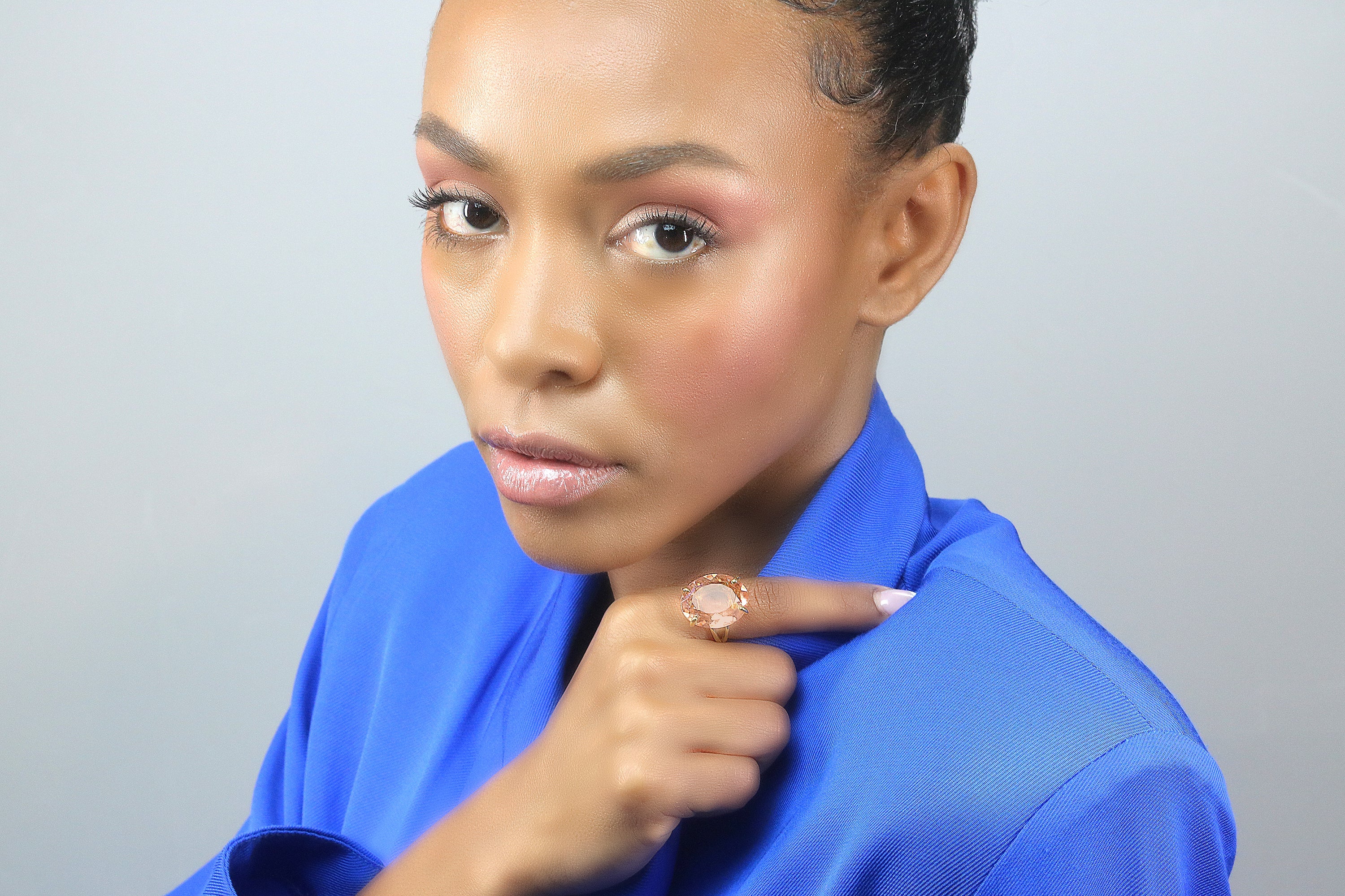 Oval Morganite Gemstone 14k Gold Ring Rings Anemone Jewelry