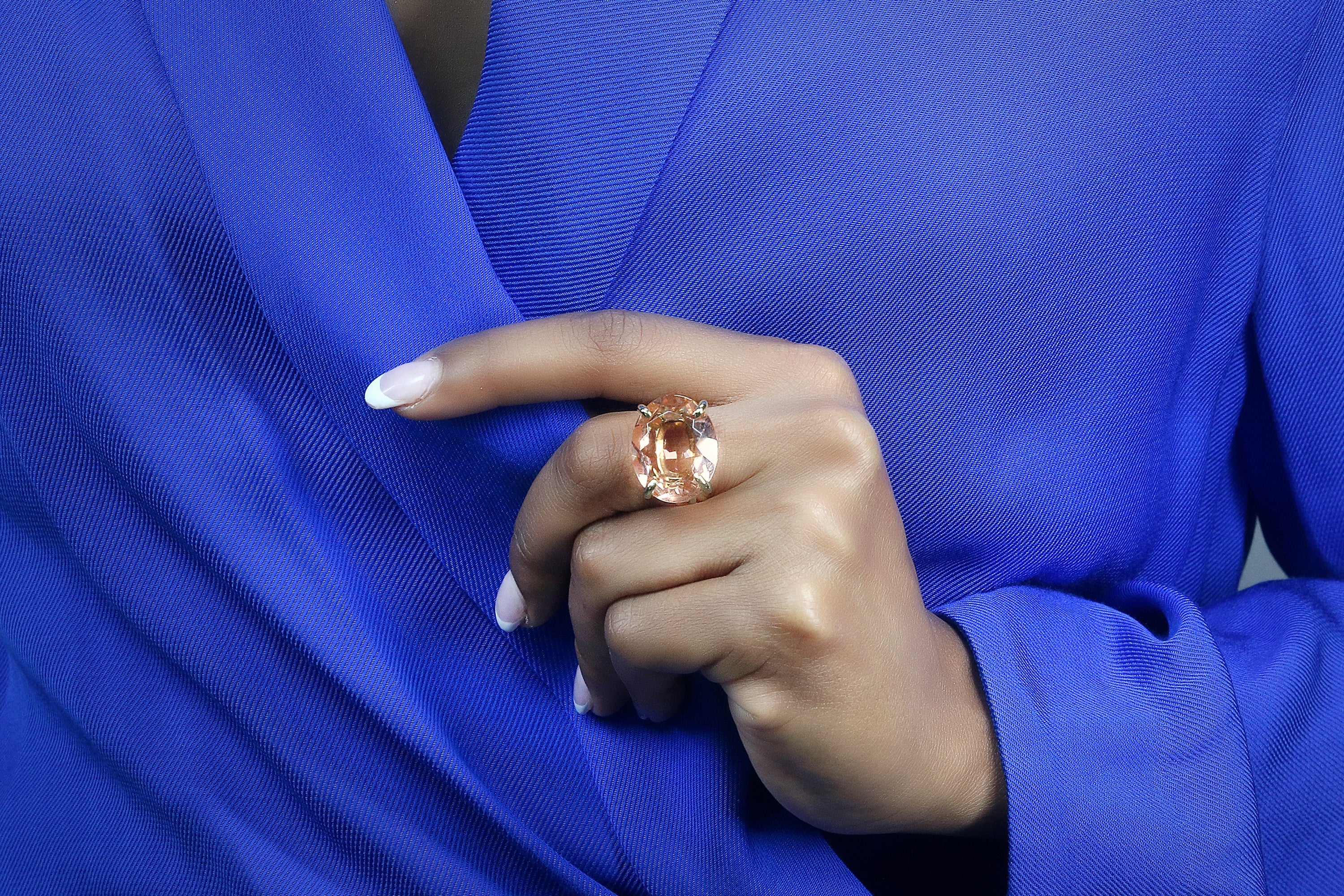 Handcrafted Statement Oval Morganite Ring in Rose Gold Rings Anemone Jewelry