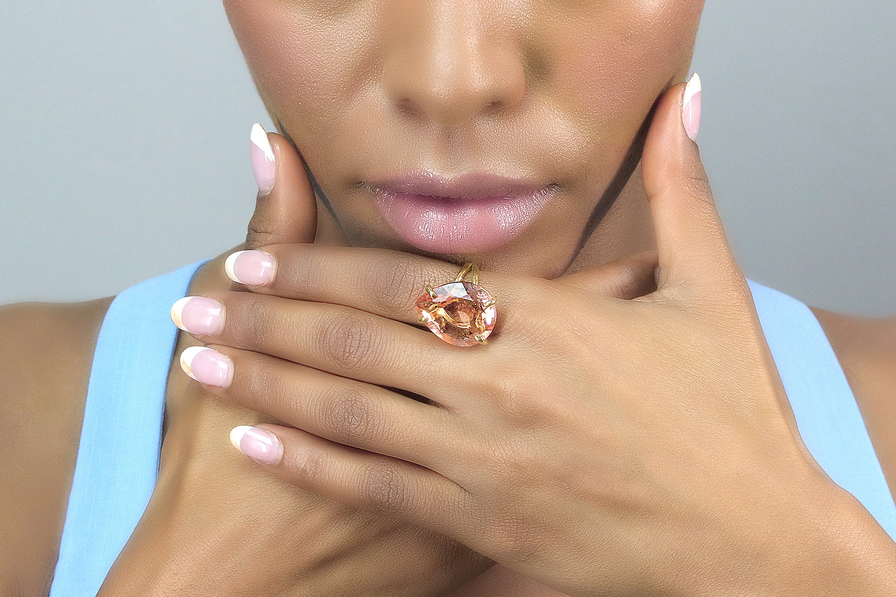 Pear Morganite Gold Filled Ring Rings Anemone Jewelry