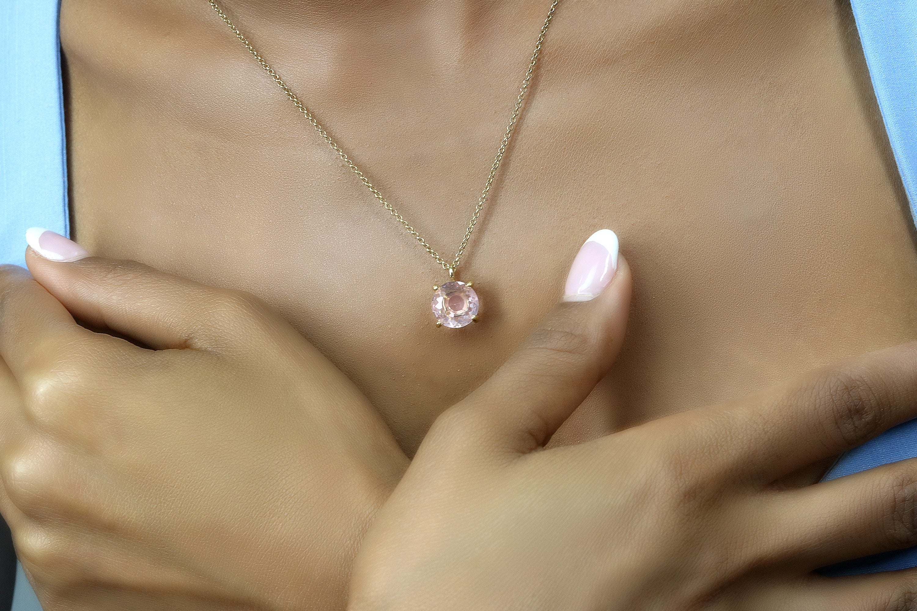 Darling Gold Filled Rose Quartz Necklace necklaces Anemone Unique