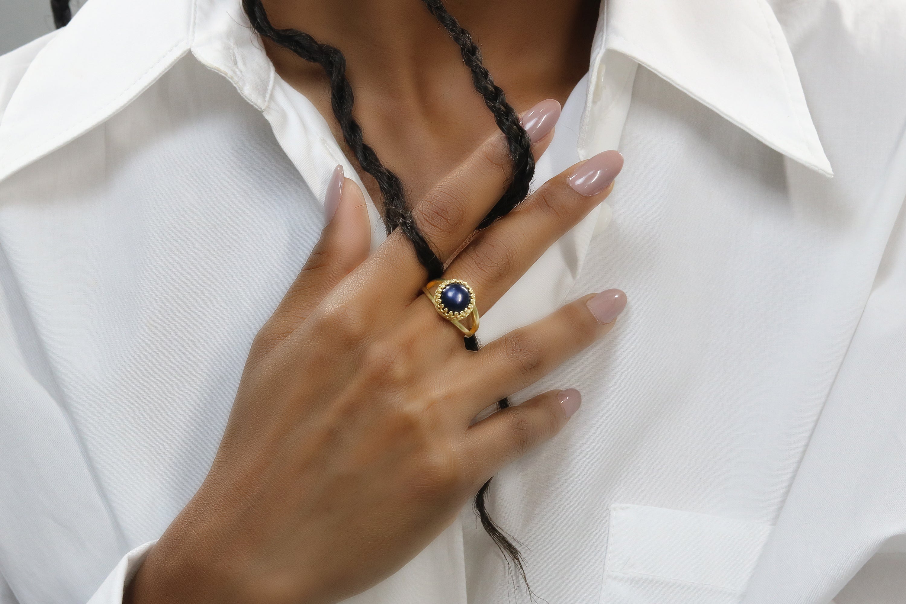 Glamorous Black Pearl Sterling Silver Ring Rings Anemone Jewelry