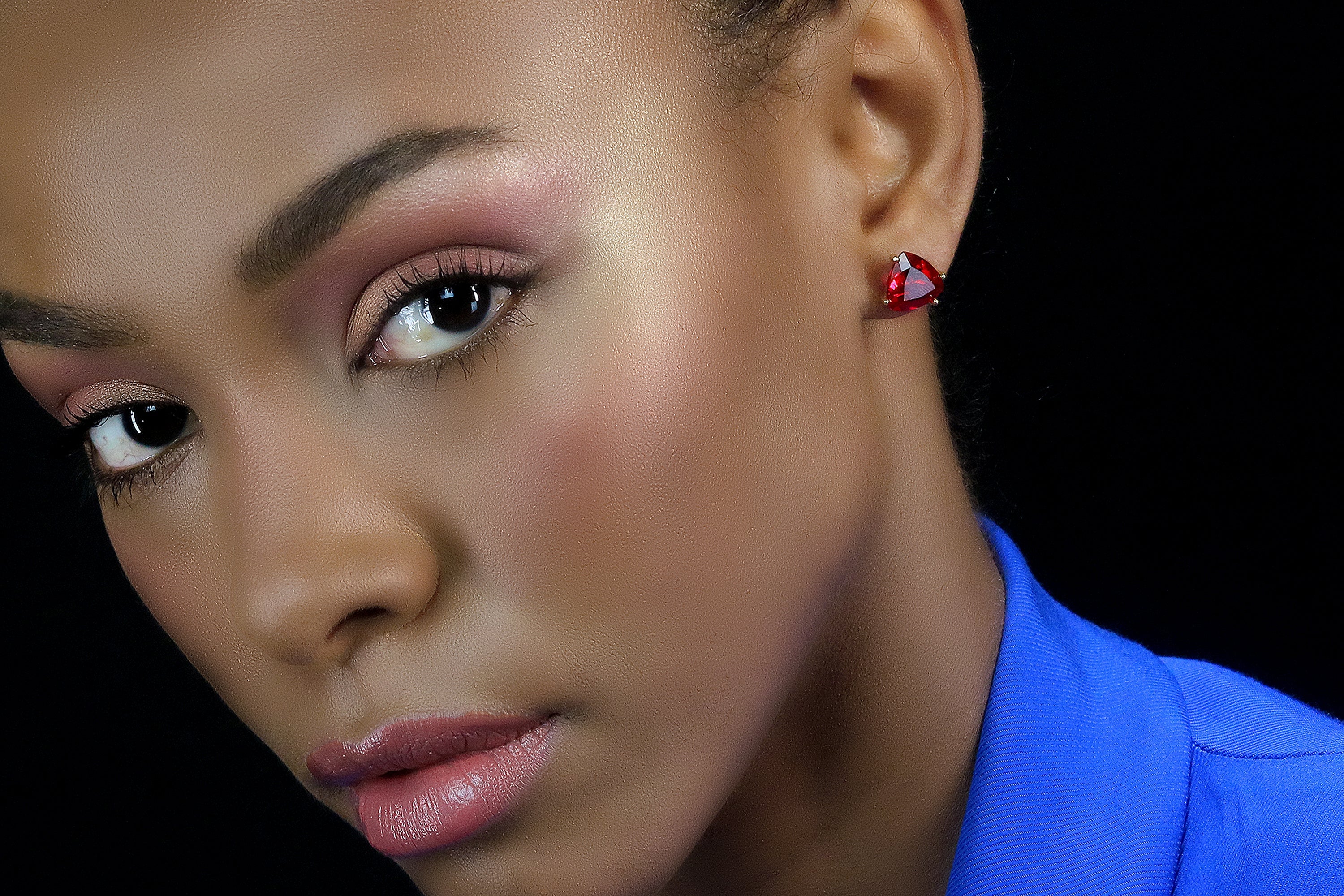 Vibrant Statement Garnet Earrings in Gold Earrings Anemone Unique