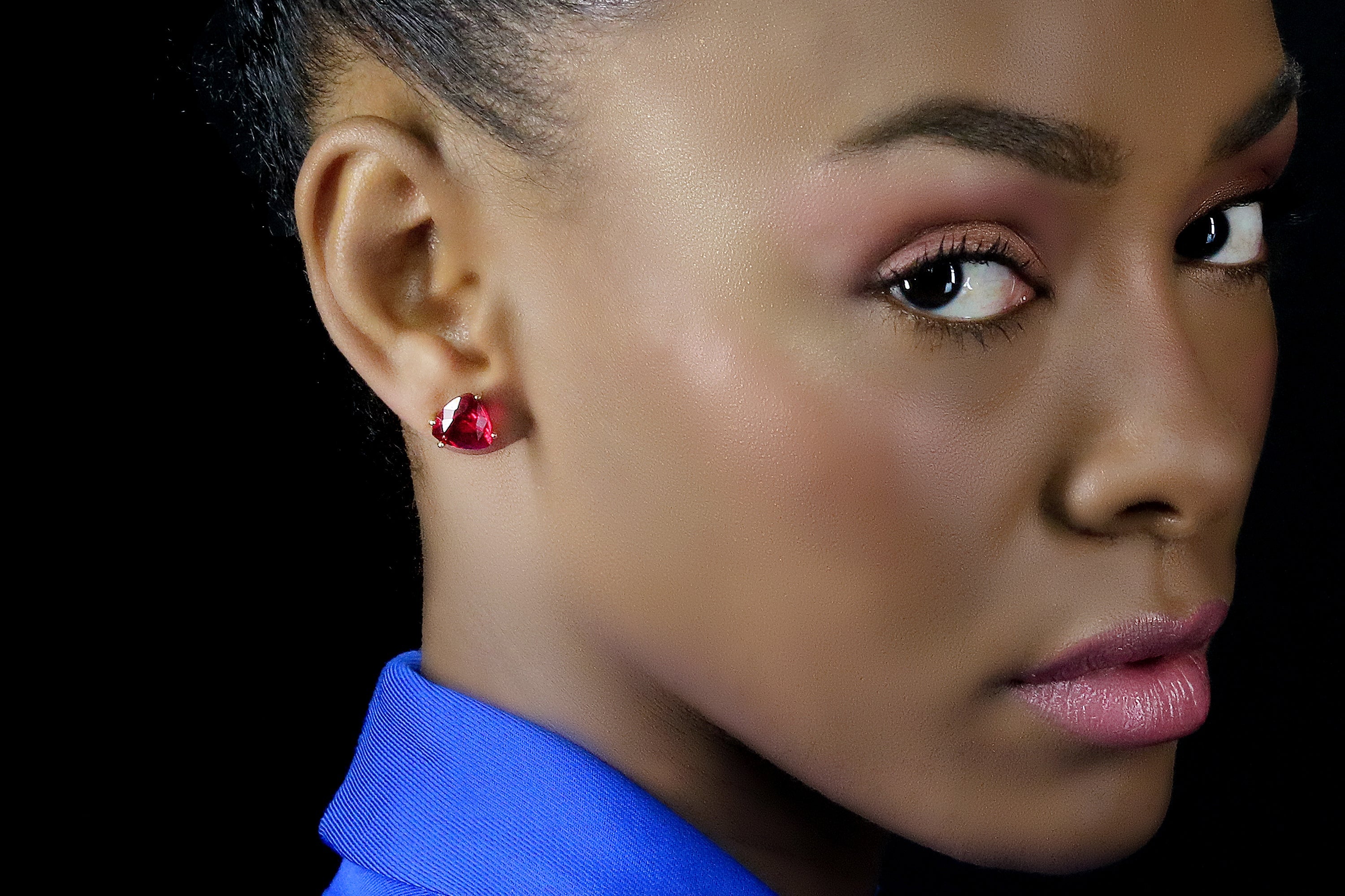 Splendid Sterling Silver Garnet Stud Earrings Earrings Anemone Unique