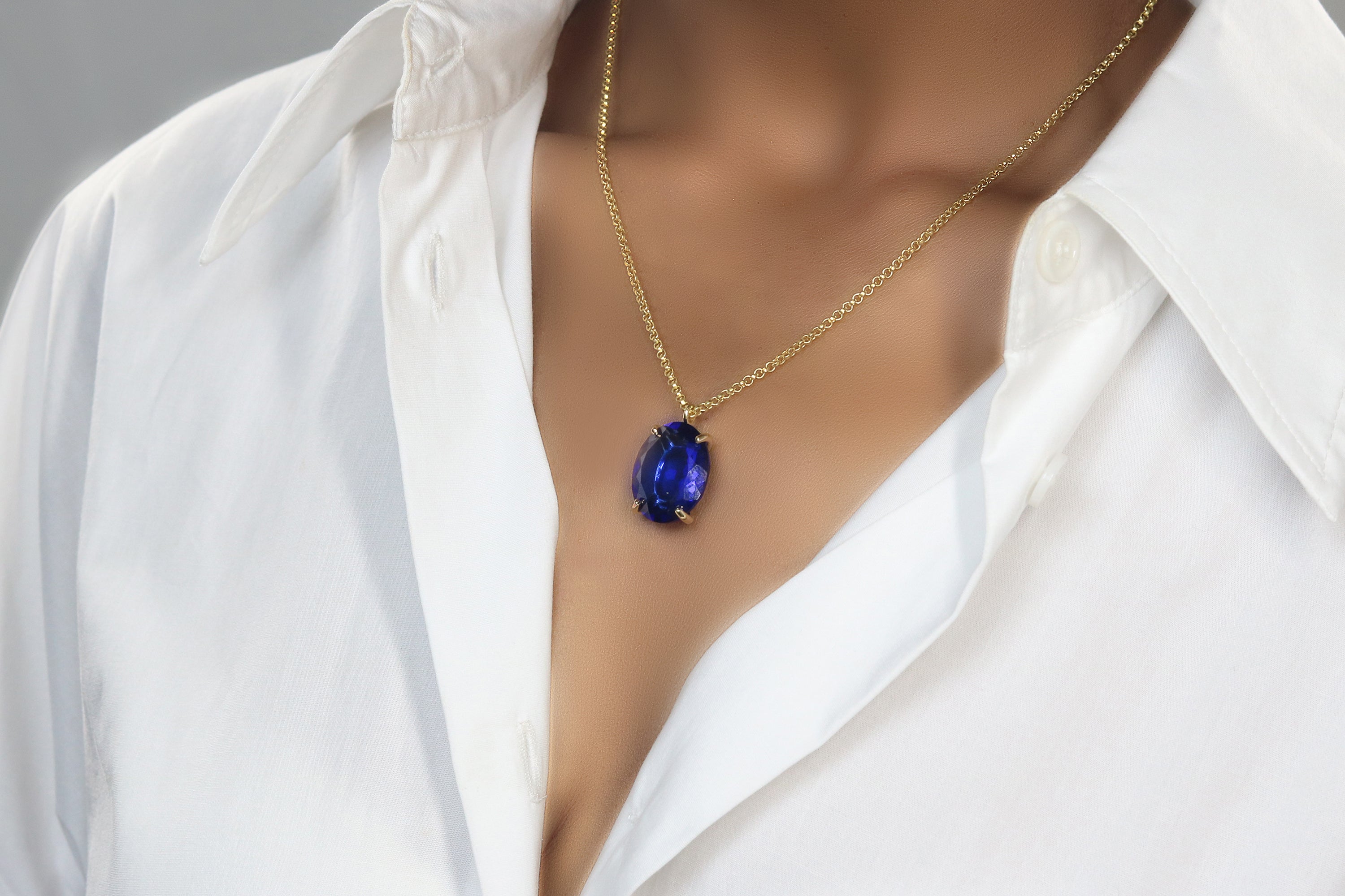 Sapphire Necklace in 14k Gold necklaces Anemone Jewelry
