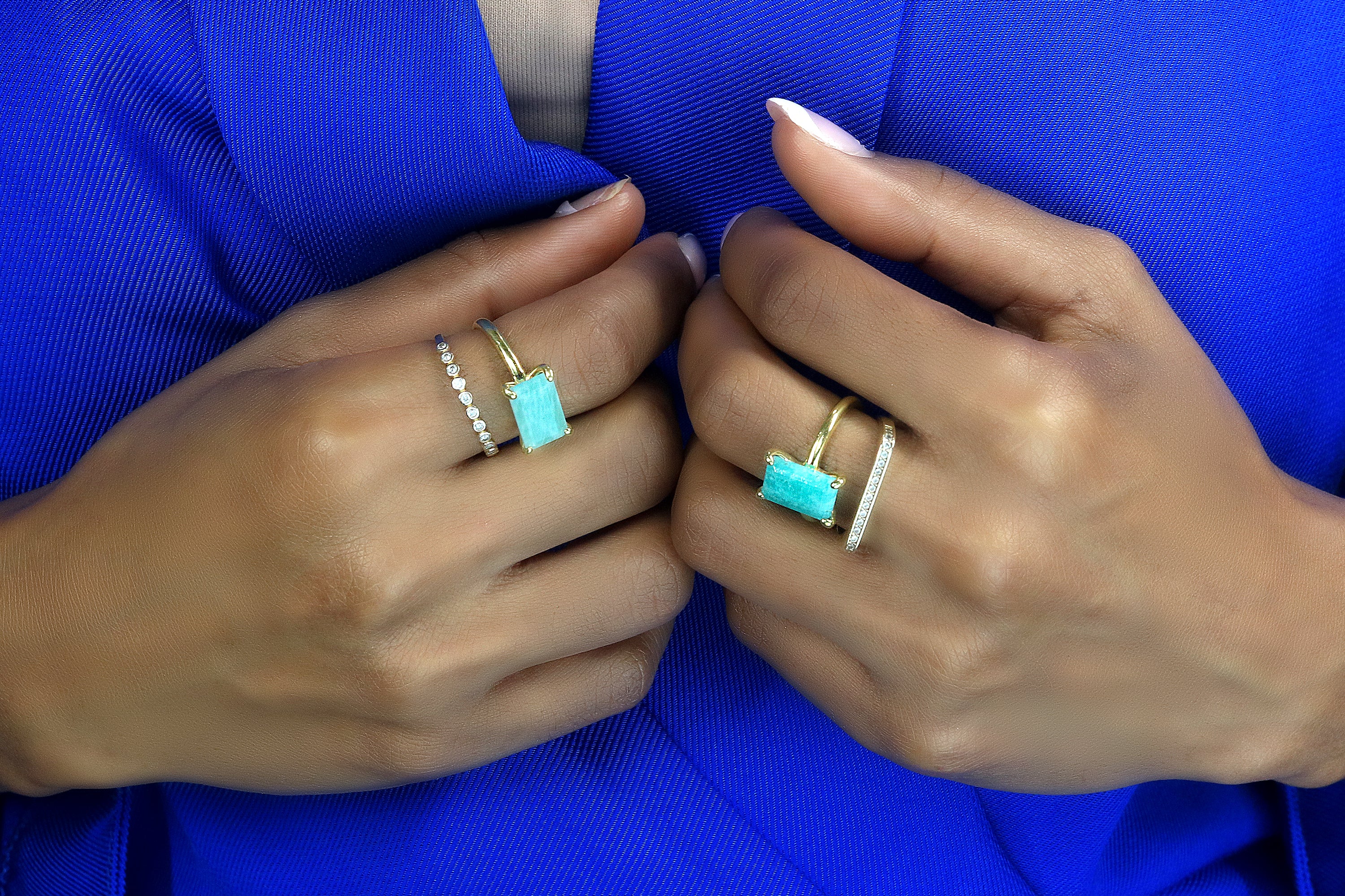 Vibrant Amazonite Stone Gold Filled Ring Rings Anemone Unique