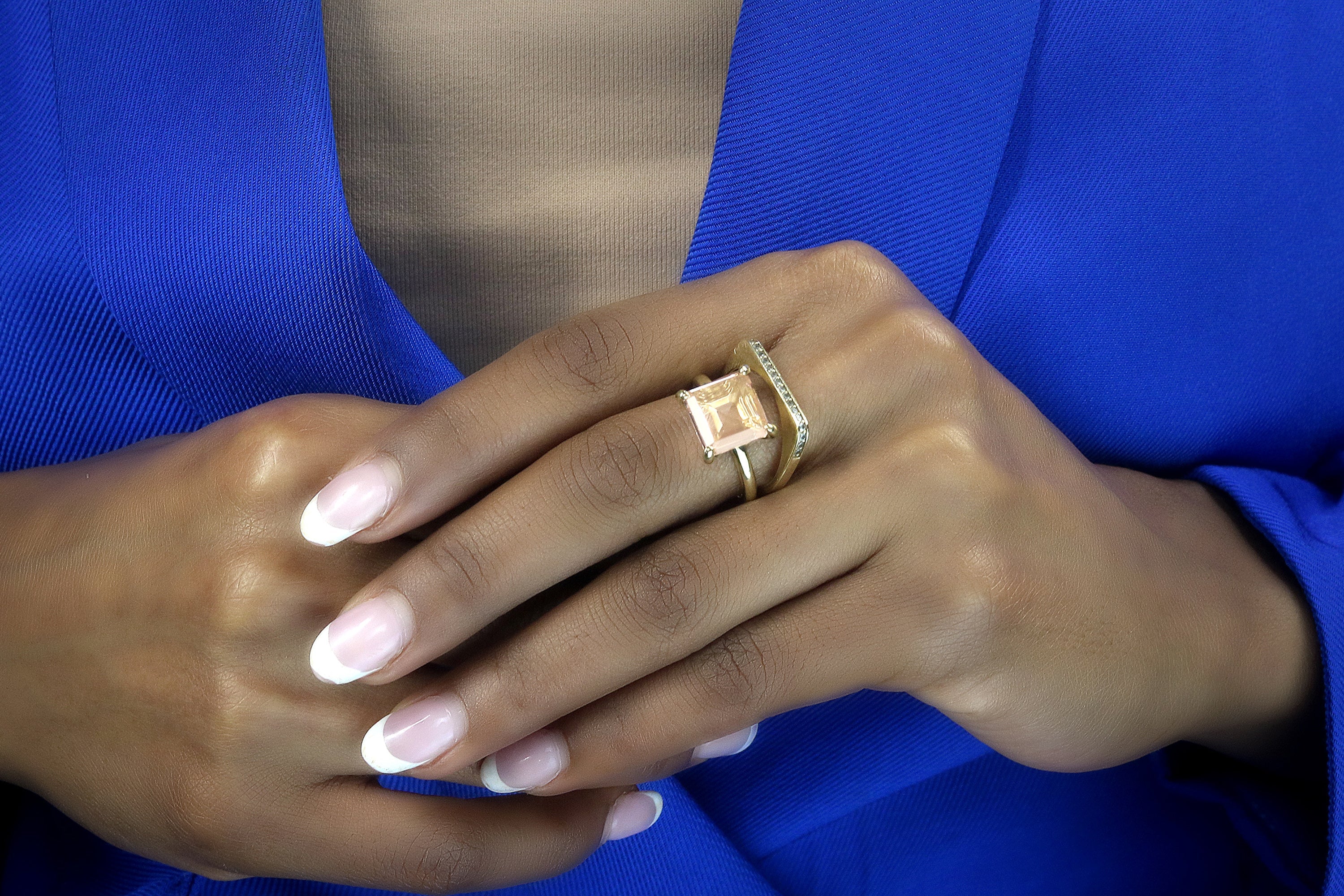 Alluring Square Morganite Gold Filled Ring Rings Anemone Unique