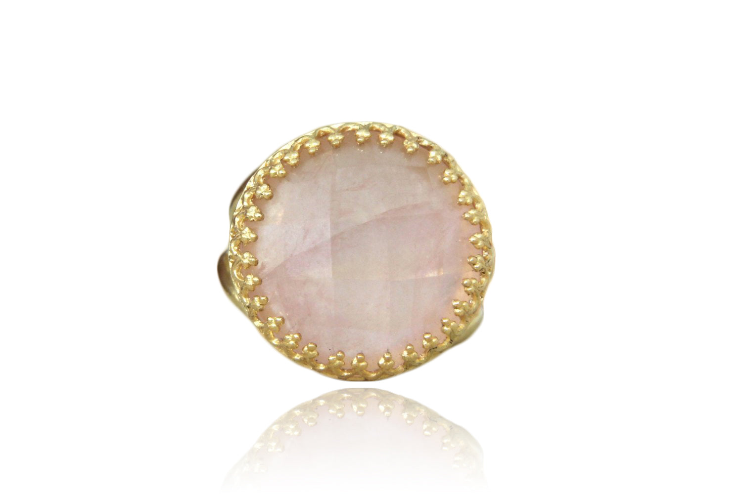 Charming Rose Quartz Ring in 14k Gold-filled Band Rings Anemone Jewelry