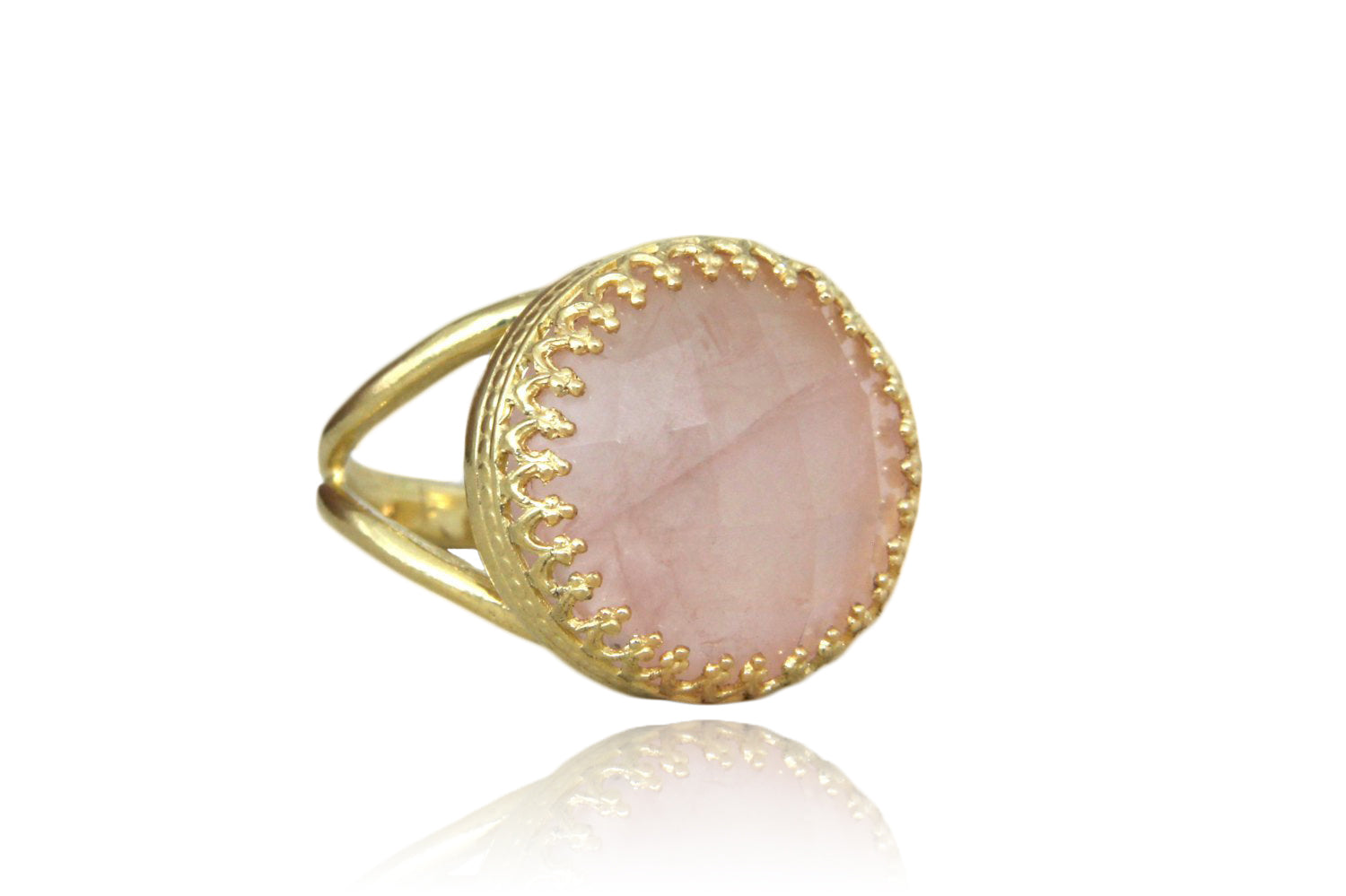 Charming Rose Quartz Ring in 14k Gold-filled Band Rings Anemone Jewelry