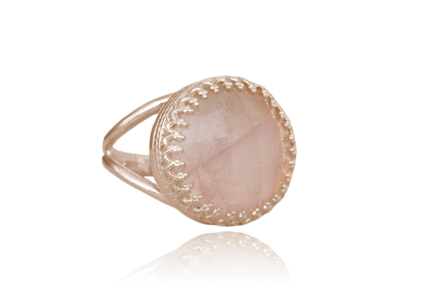 Charming Rose Quartz Ring in 14k Gold-filled Band Rings Anemone Jewelry