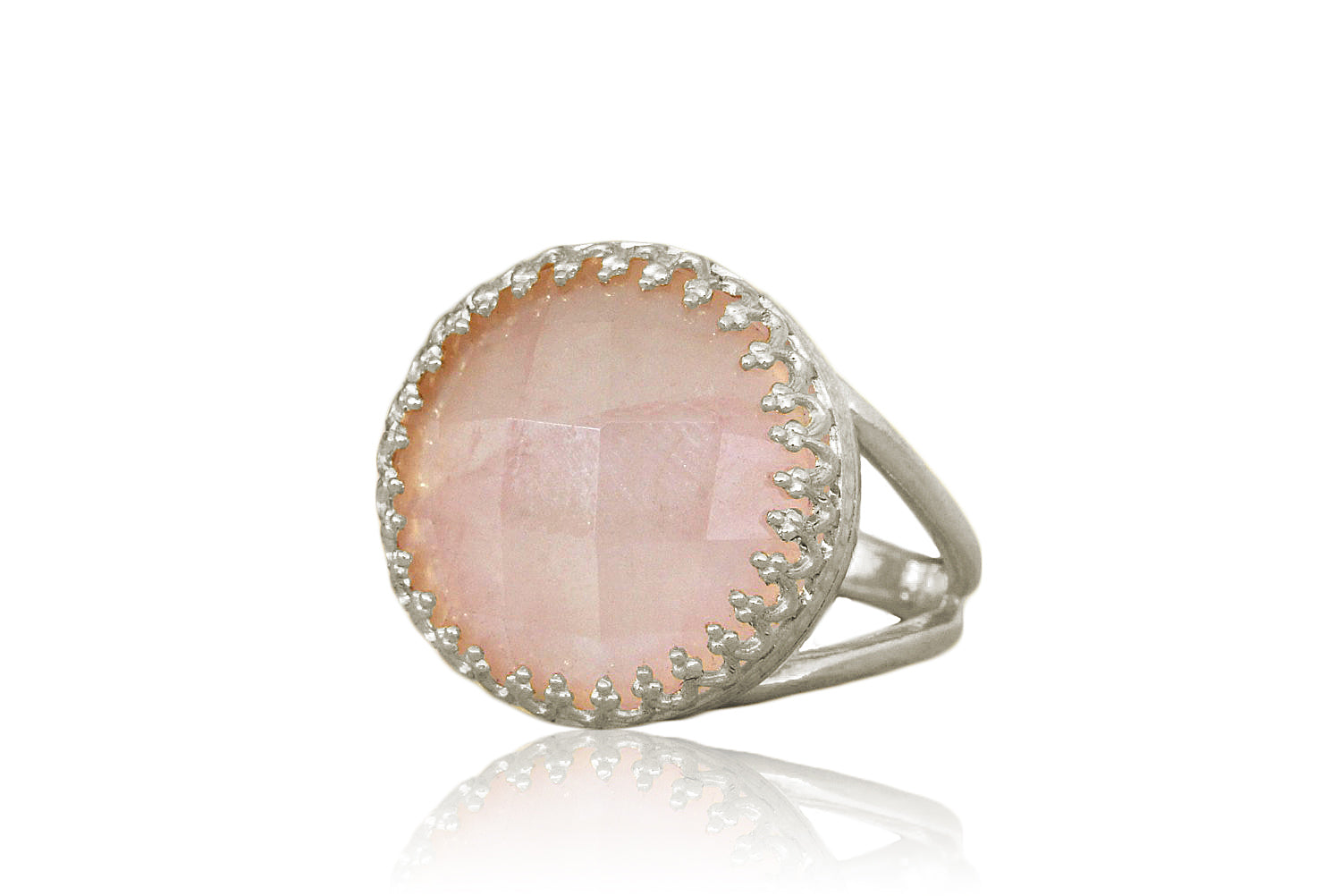 Charming Rose Quartz Ring in 14k Gold-filled Band Rings Anemone Jewelry
