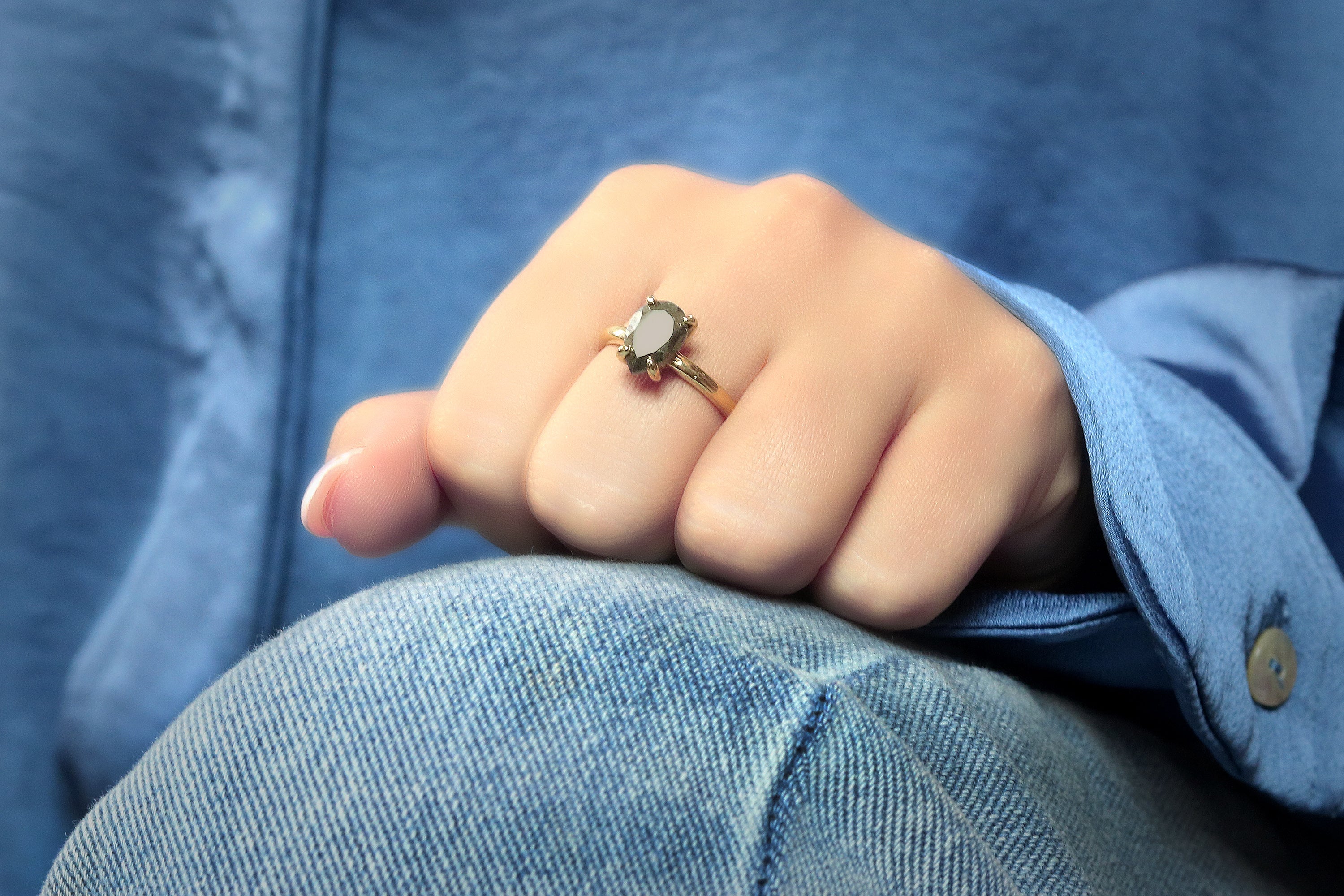 Unique Pyrite Ring in Sterling Silver Rings Anemone Unique