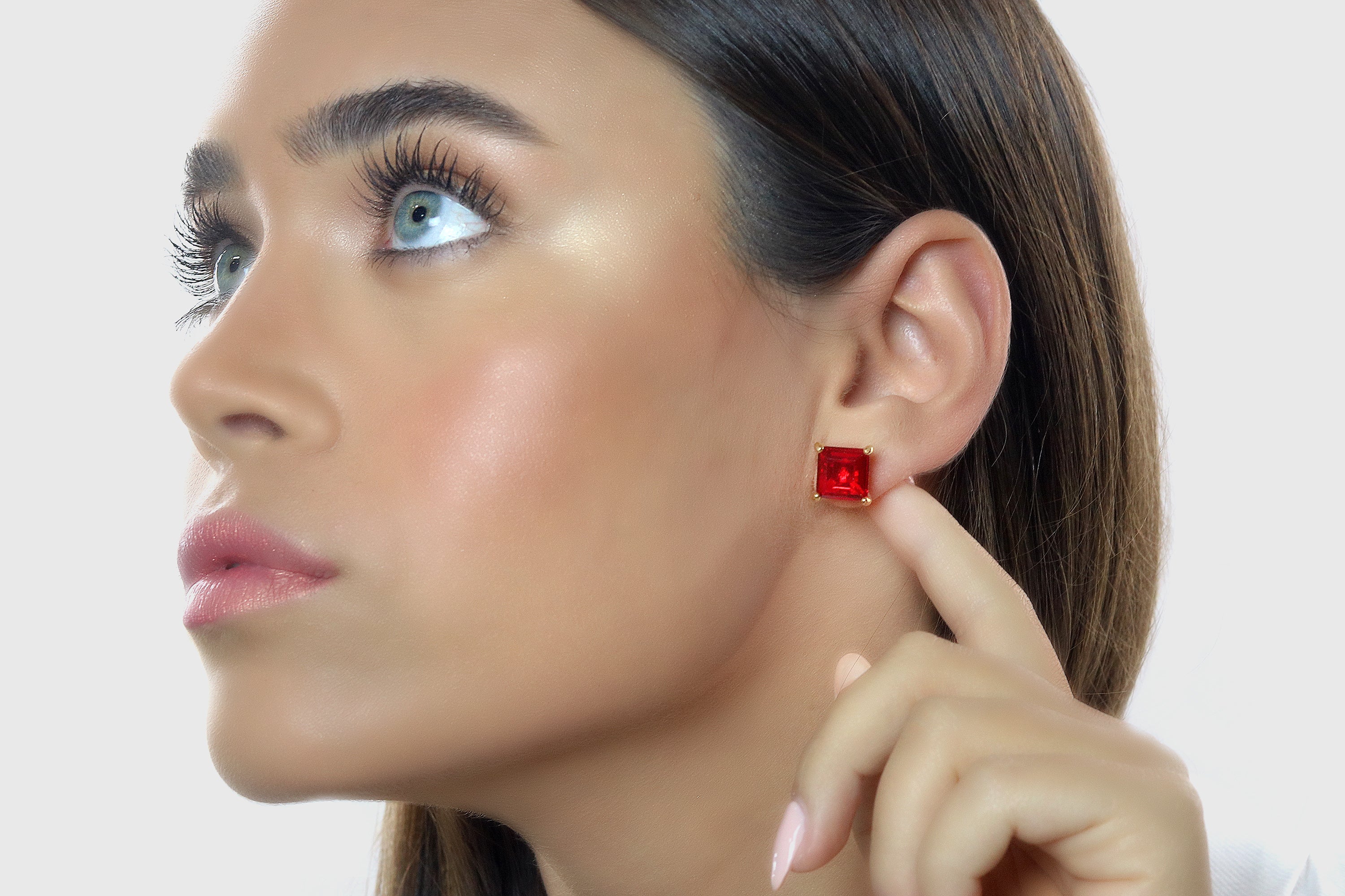 Sophisticated Ruby Earrings in Gold Earrings Anemone Unique