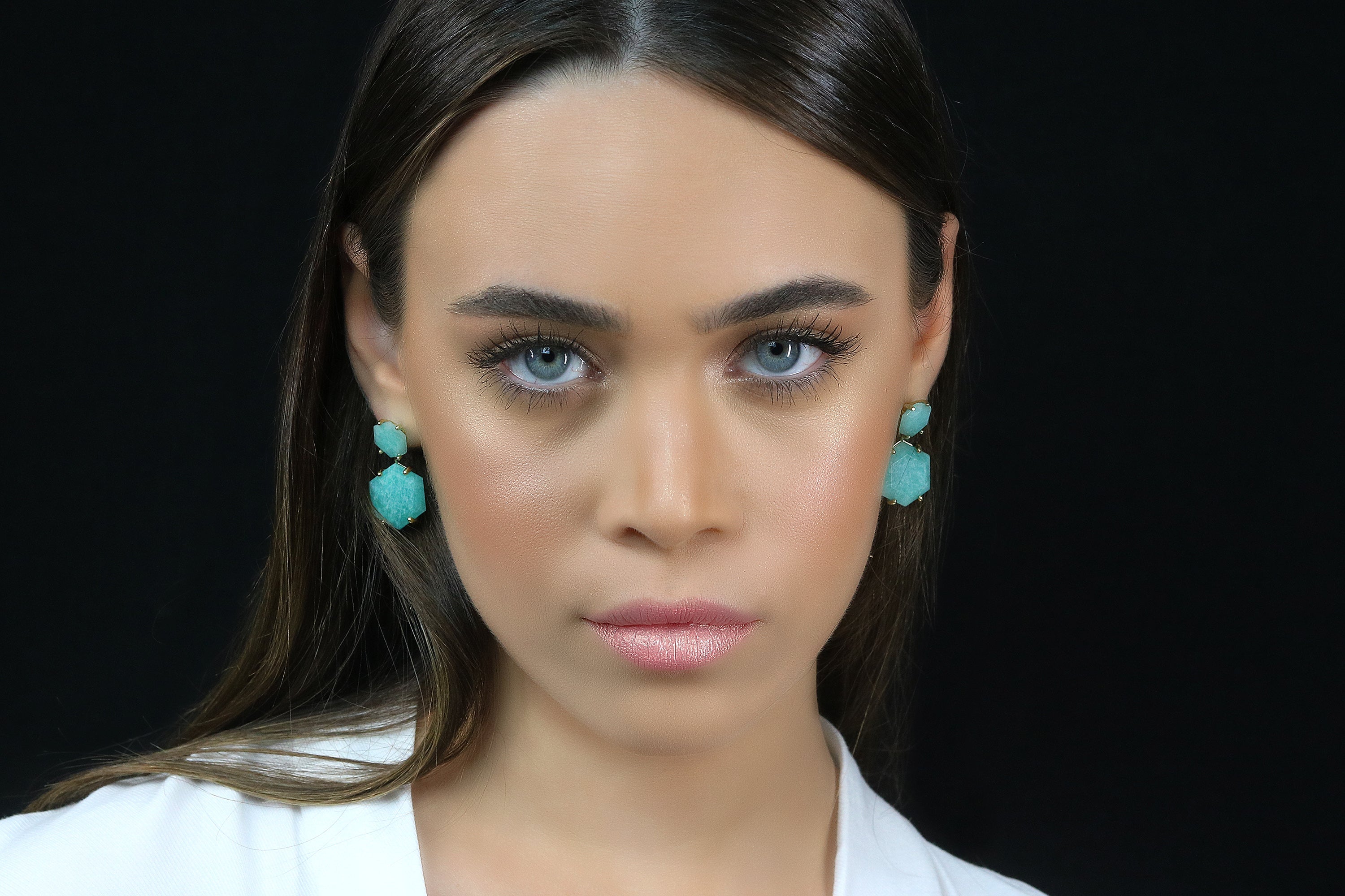 Artisan Amazonite Gold Earrings Earrings Anemone Jewelry