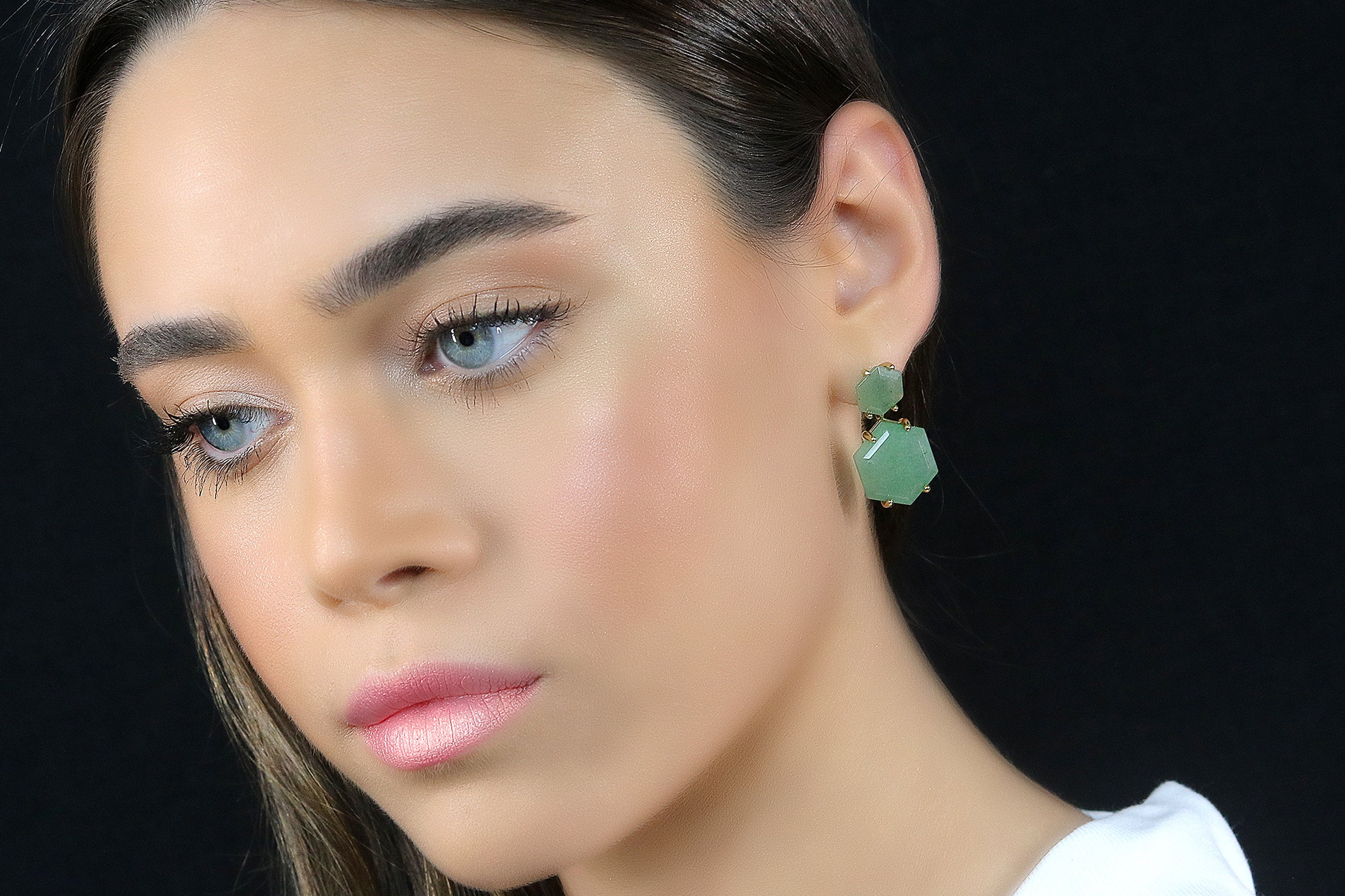 Gold Filled Aventurine Gemstone Earrings Earrings Anemone Jewelry