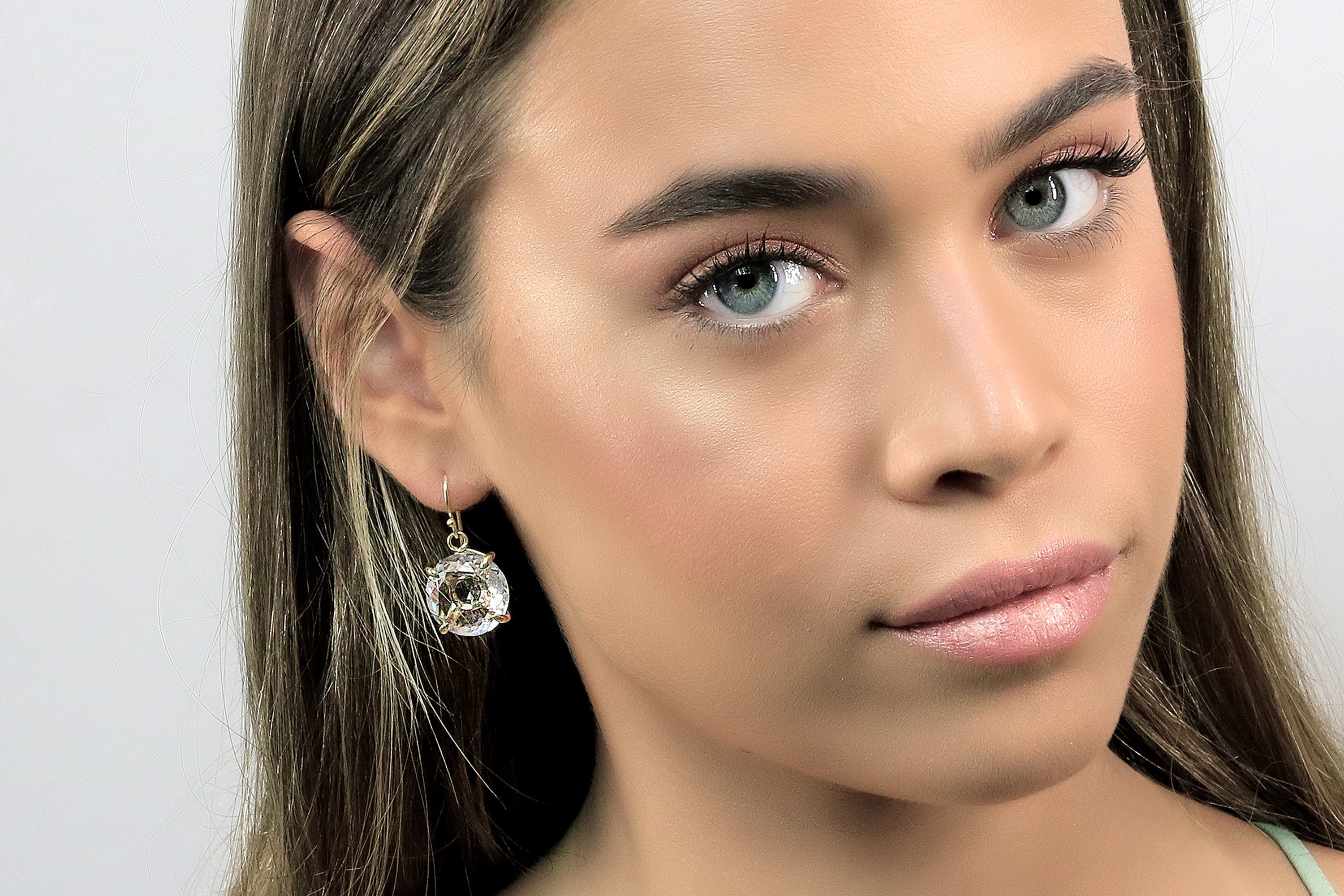 Simple Quartz Crystal Gold Filled Earrings Earrings Anemone Jewelry