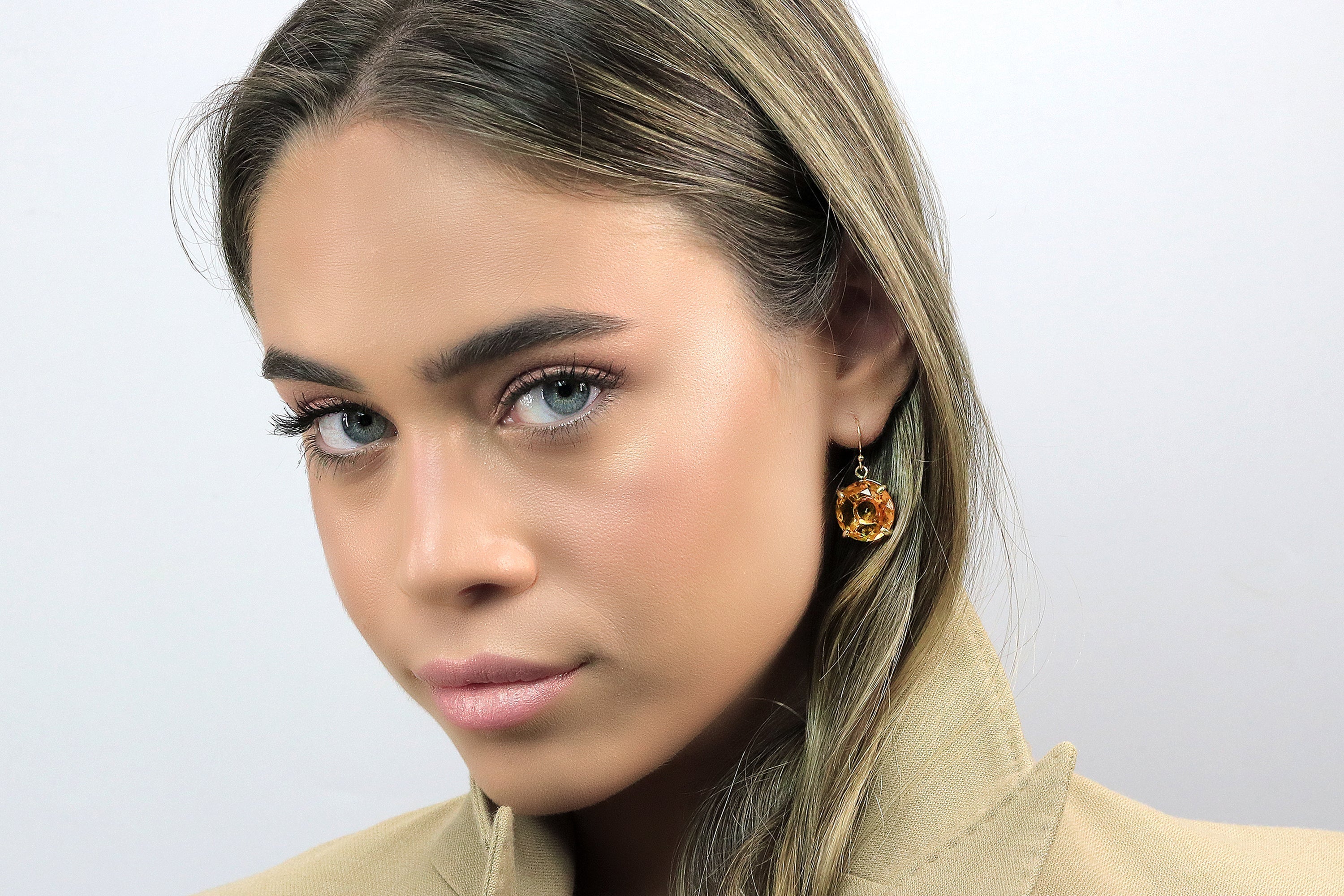 Vintage-Inspired Gold Citrine Earrings Earrings Anemone Jewelry