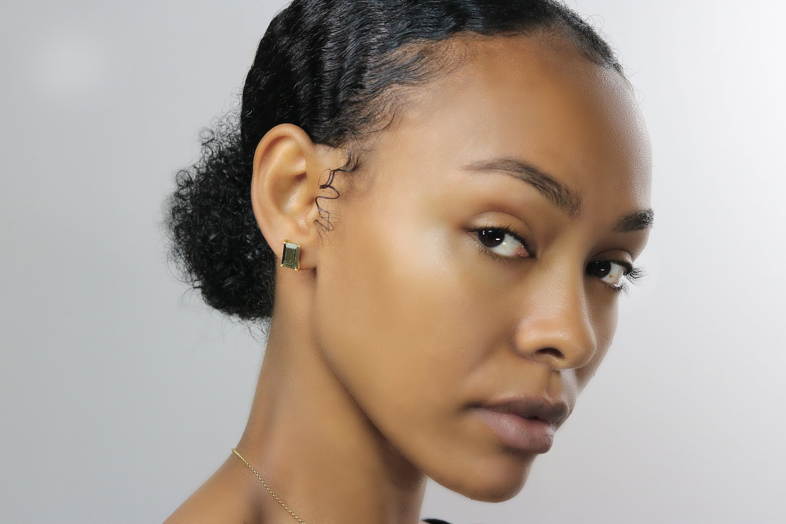 Adorable Iron Pyrite Stud Earrings in Gold Earrings Anemone Unique