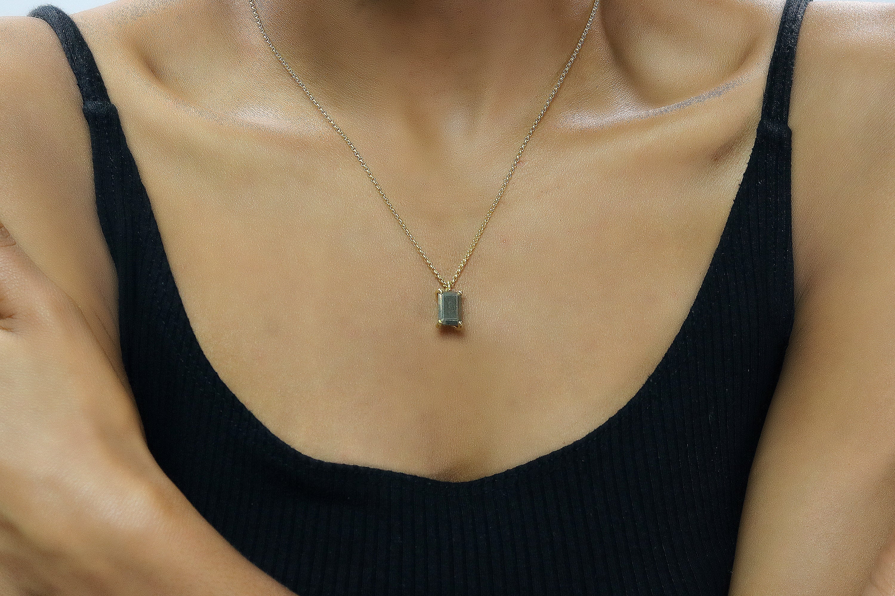 Lustrous Pyrite Pendant Necklace in Gold necklaces Anemone Unique