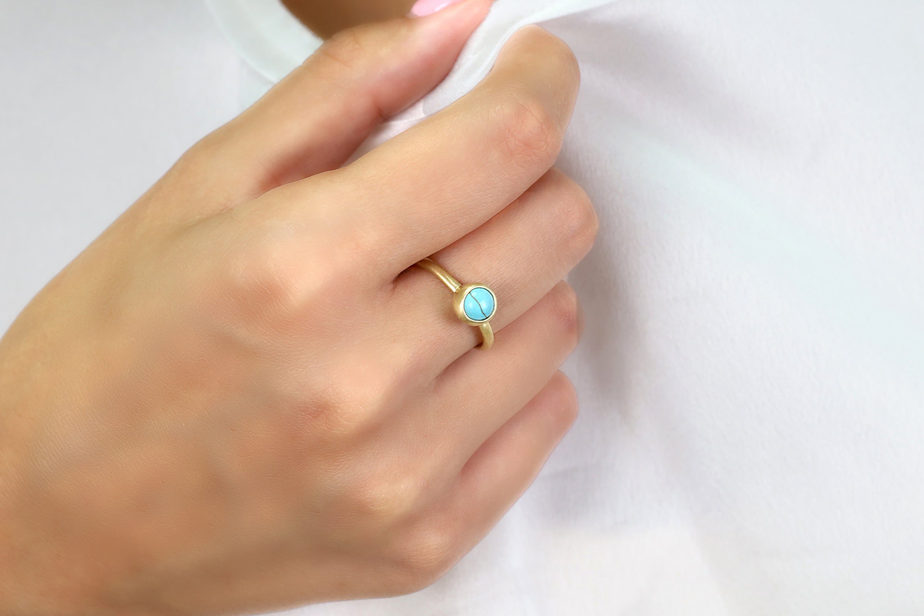 Turquoise Bezel 14k Gold Ring Rings Anemone Limited