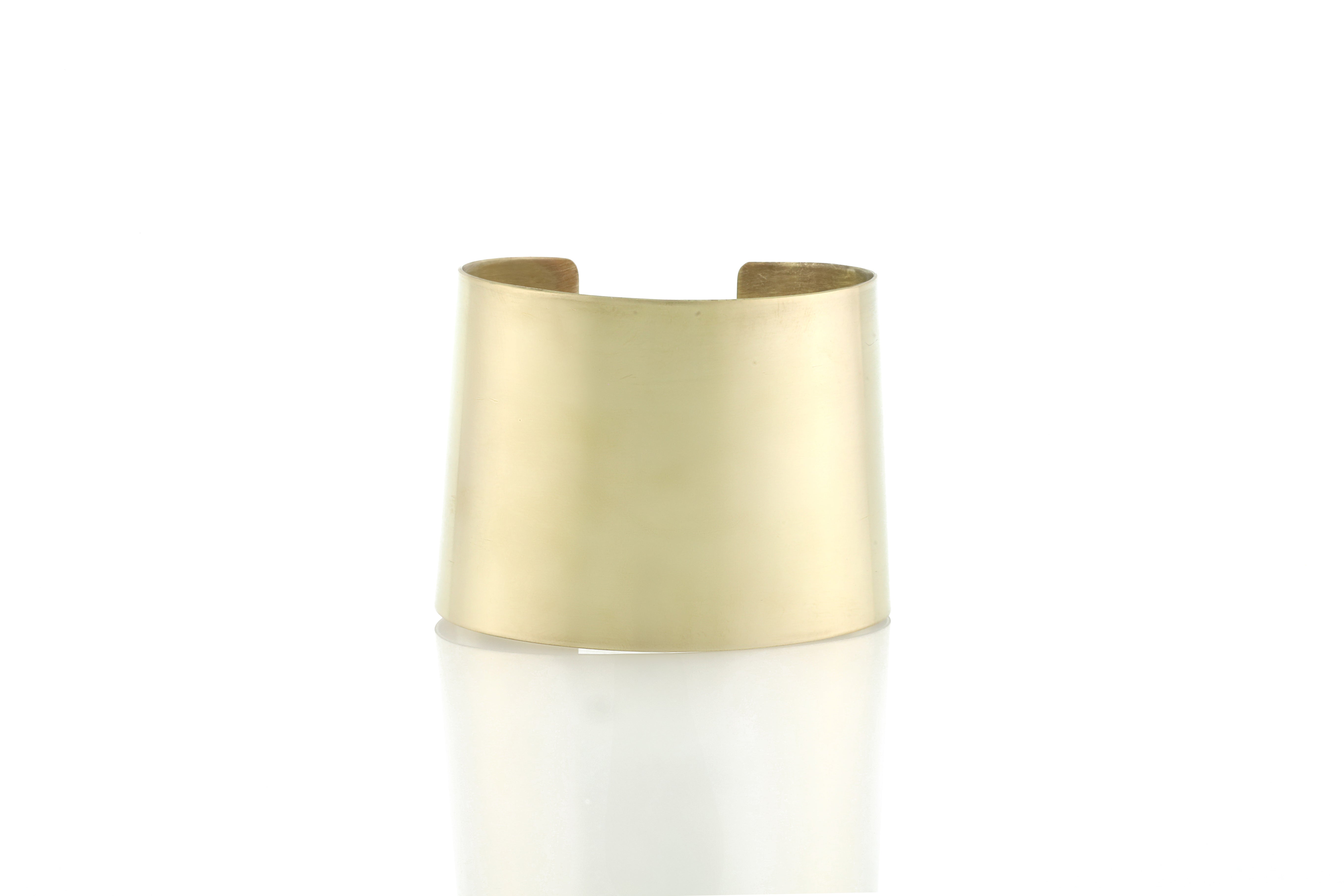 Wide 50mm Brushed Gold Open Cuff Bracelet Bracelets Anemone Jewelry