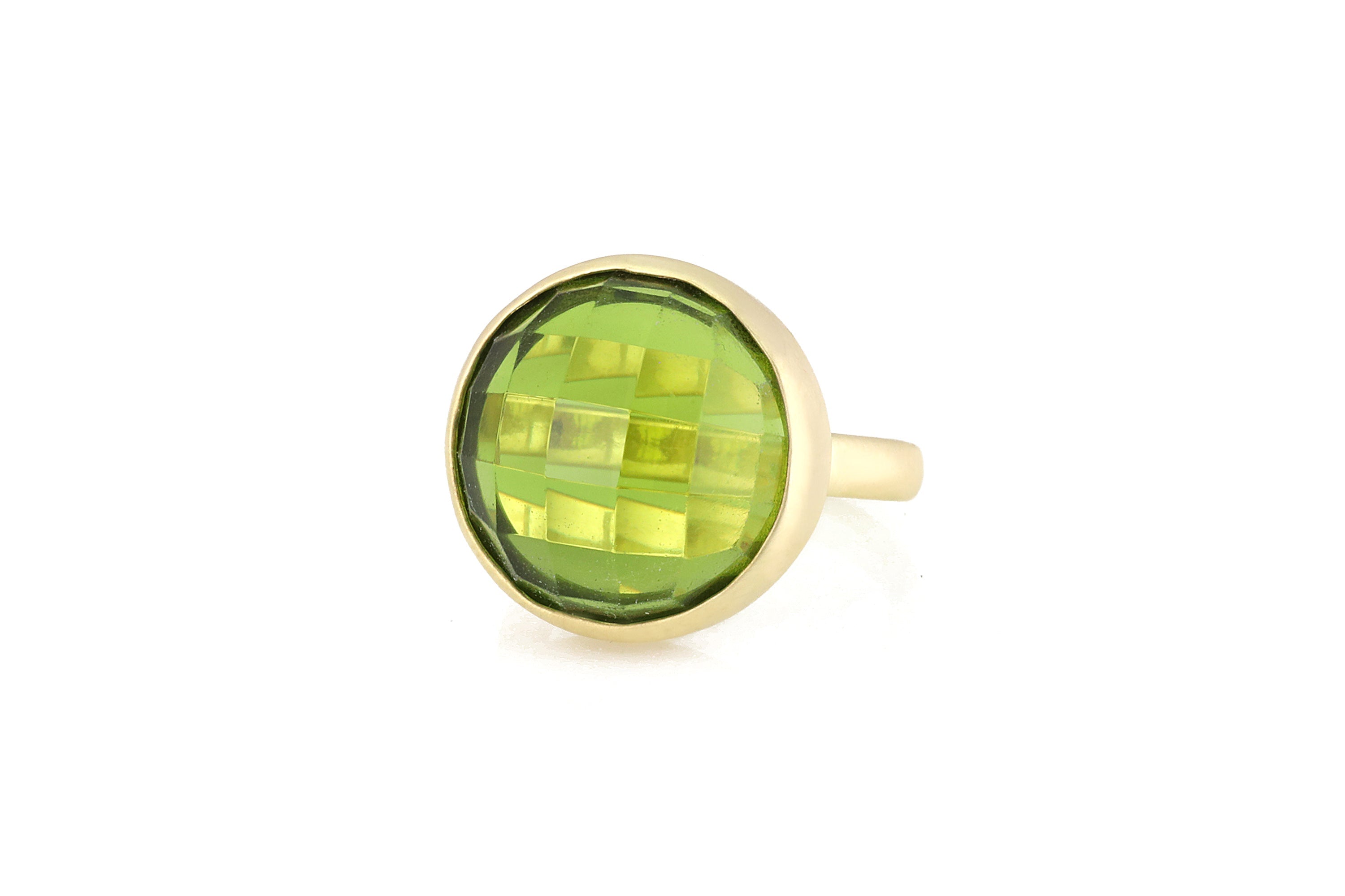 Gold Peridot 14k Gold Bezel Ring Rings Anemone Limited