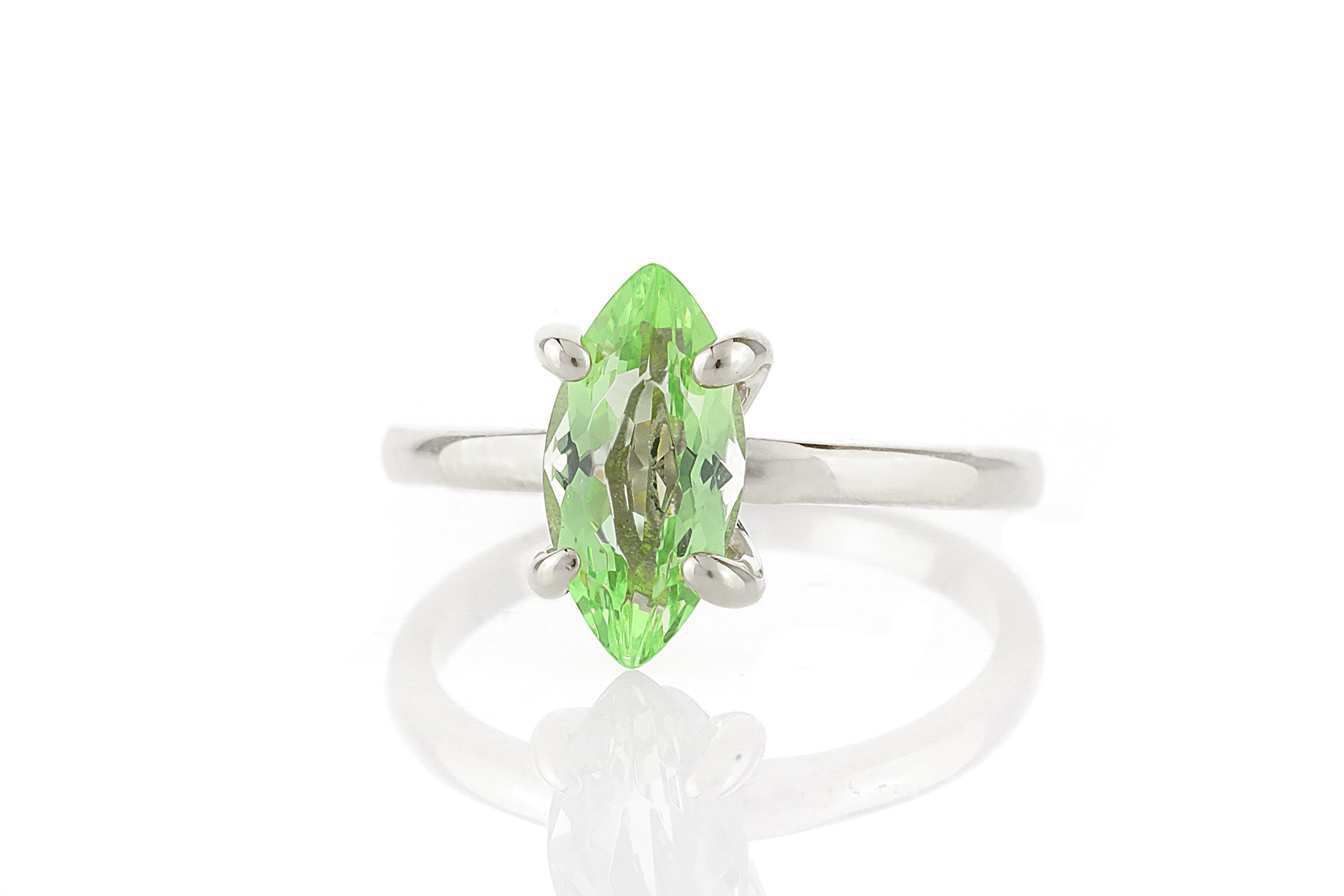 Sterling Silver Green Tourmaline Ring Rings Anemone Unique
