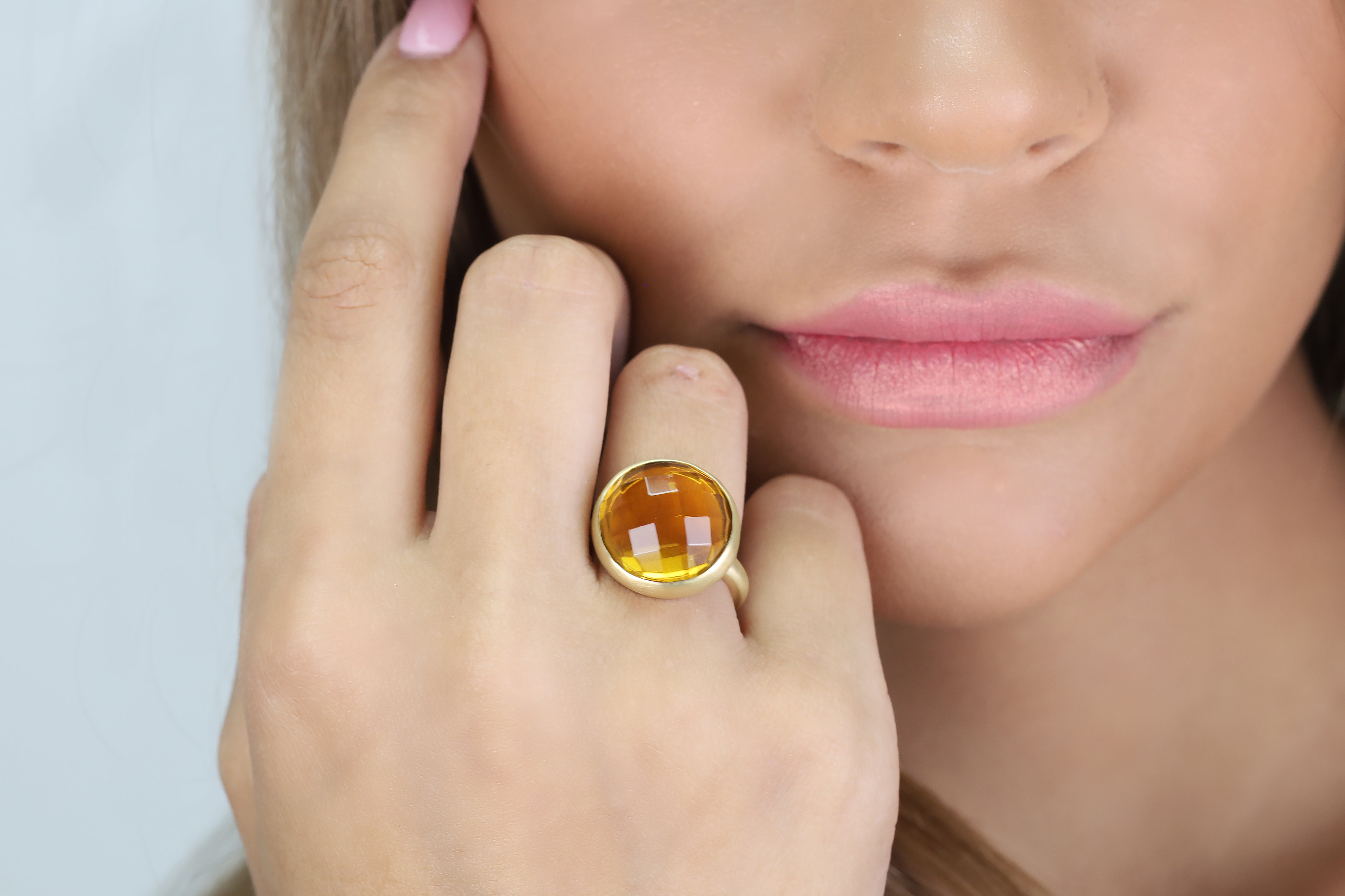 18k Gold Citrine Bezel Ring Rings Anemone Limited