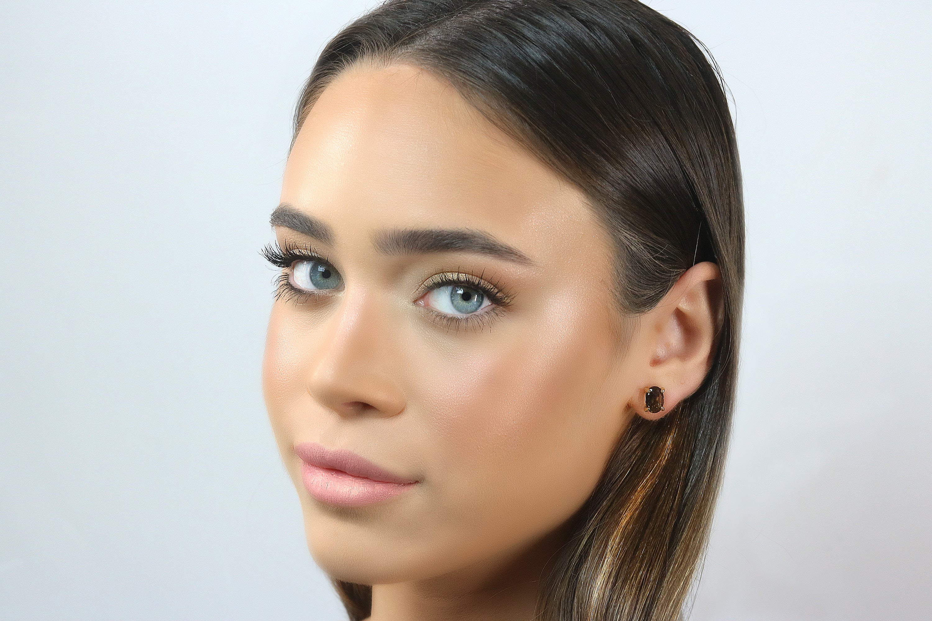 Oval Brown Smoky Quartz Gold Earrings Earrings Anemone Unique