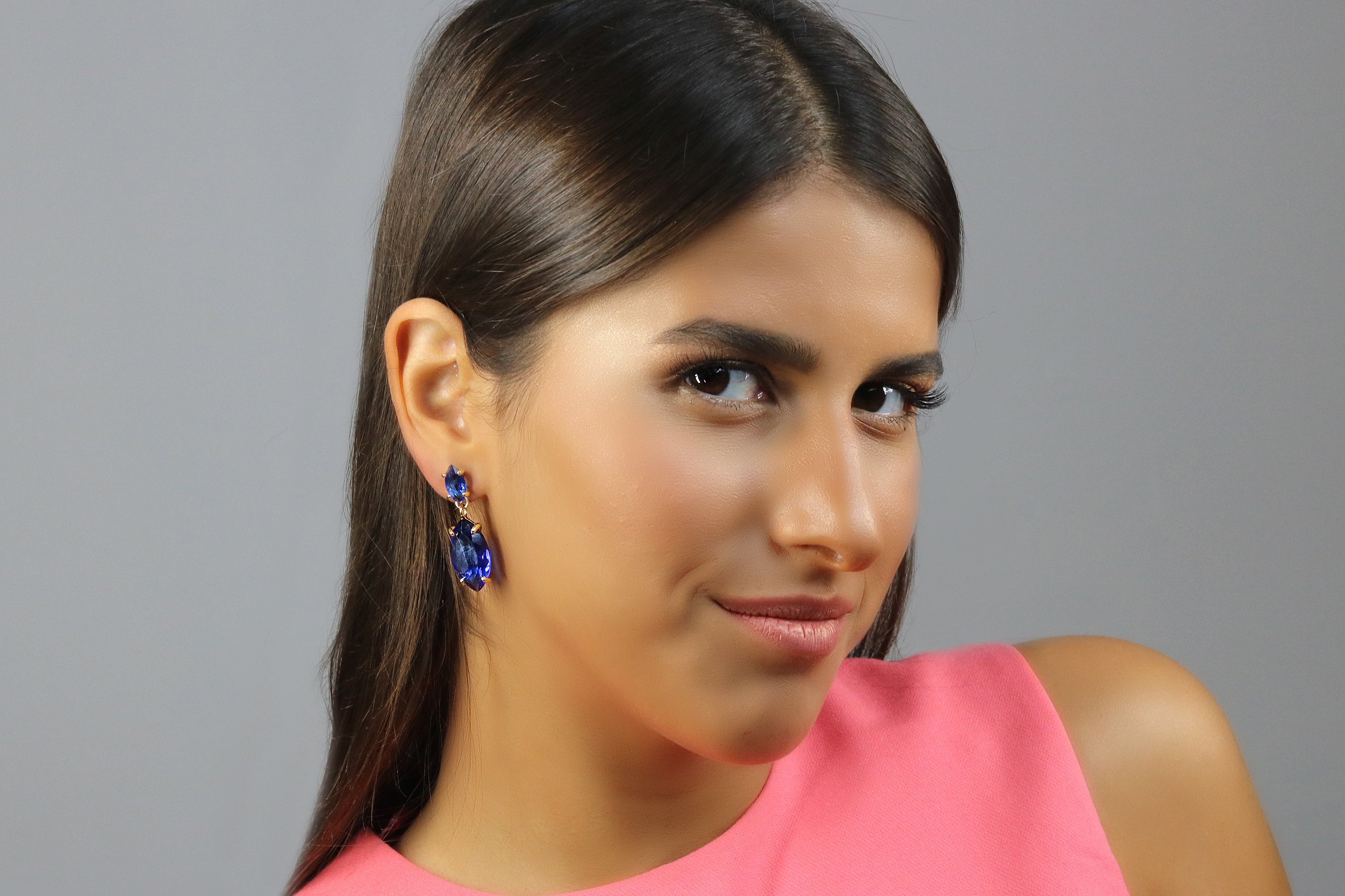 Vibrant Double Sapphire Earrings Earrings Anemone Jewelry