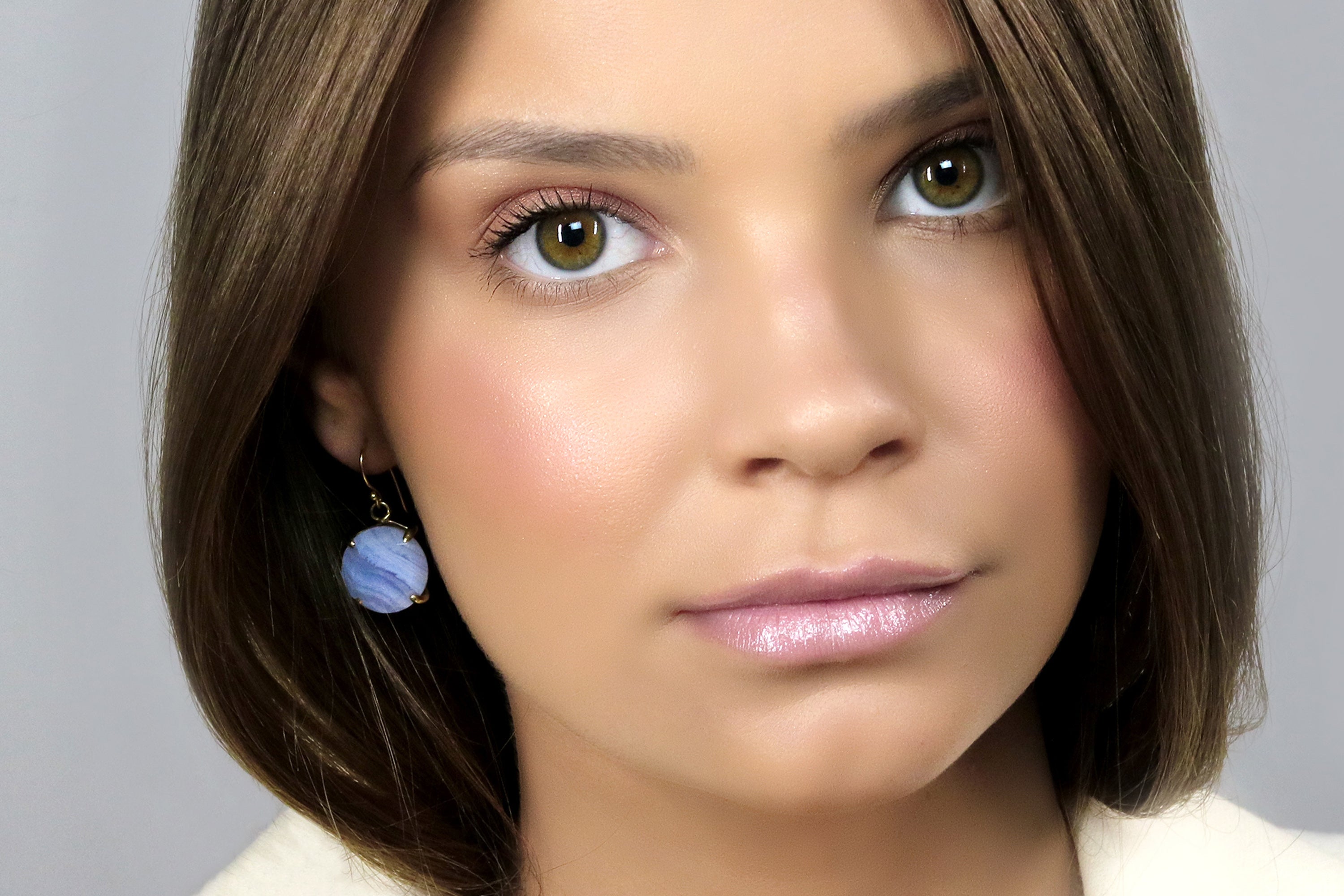 Chic Gold Dangling Lace Agate Earrings Earrings Anemone Jewelry