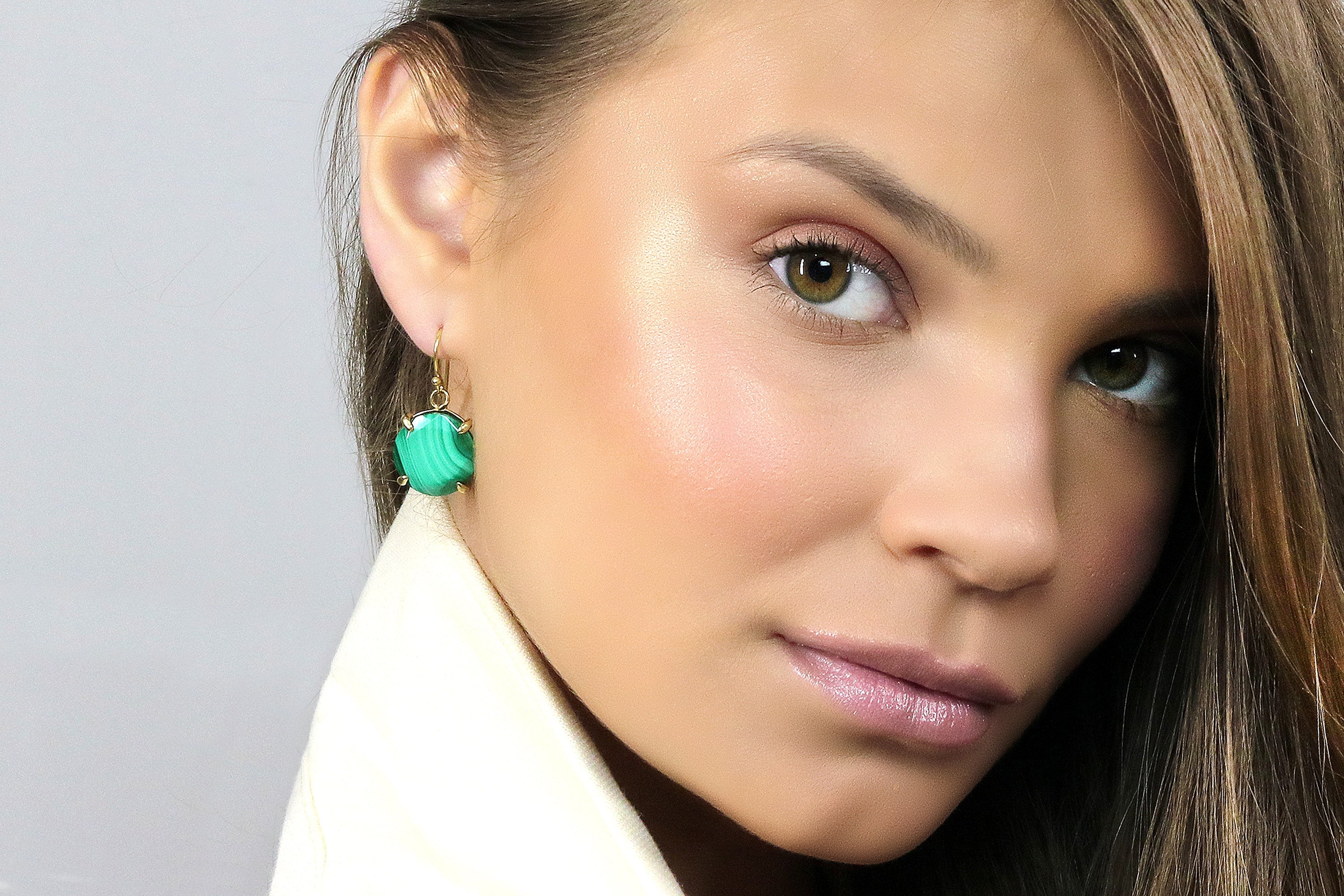 Alluring Unique Malachite Gold Earrings Earrings Anemone Jewelry