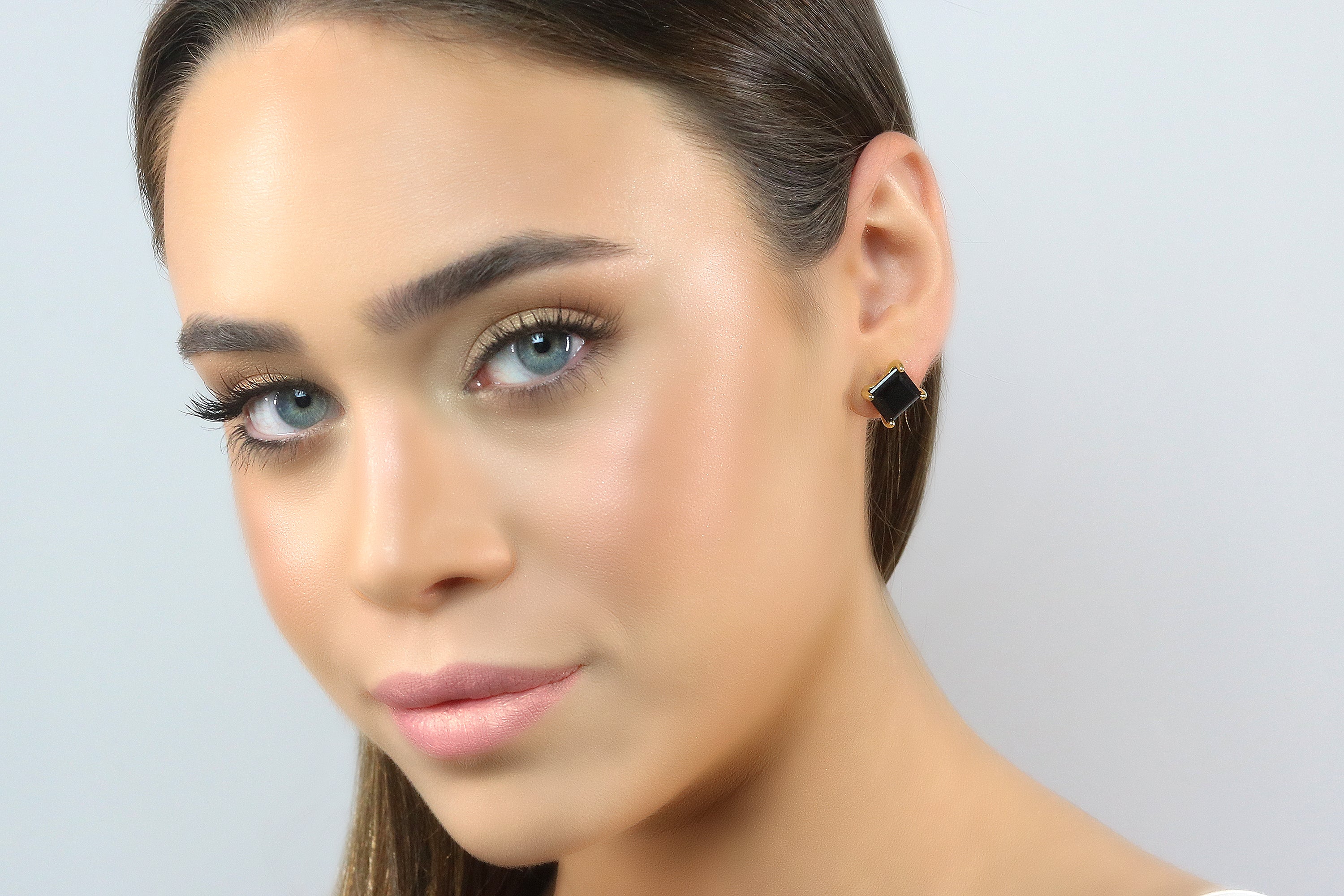 Simple Black Onyx Gold Earrings Earrings Anemone Unique