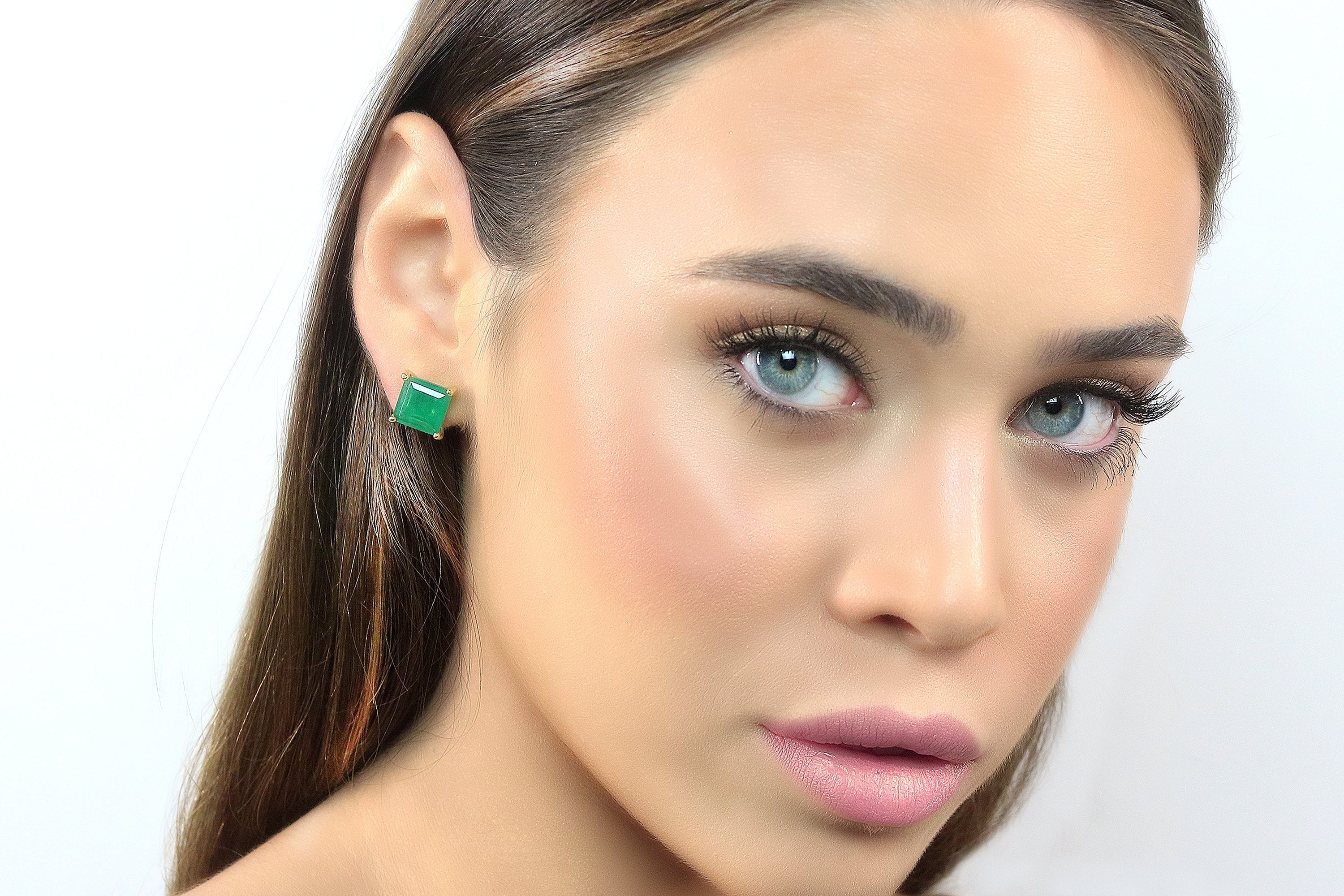 Square Onyx Gold Stud Earrings Earrings Anemone Unique