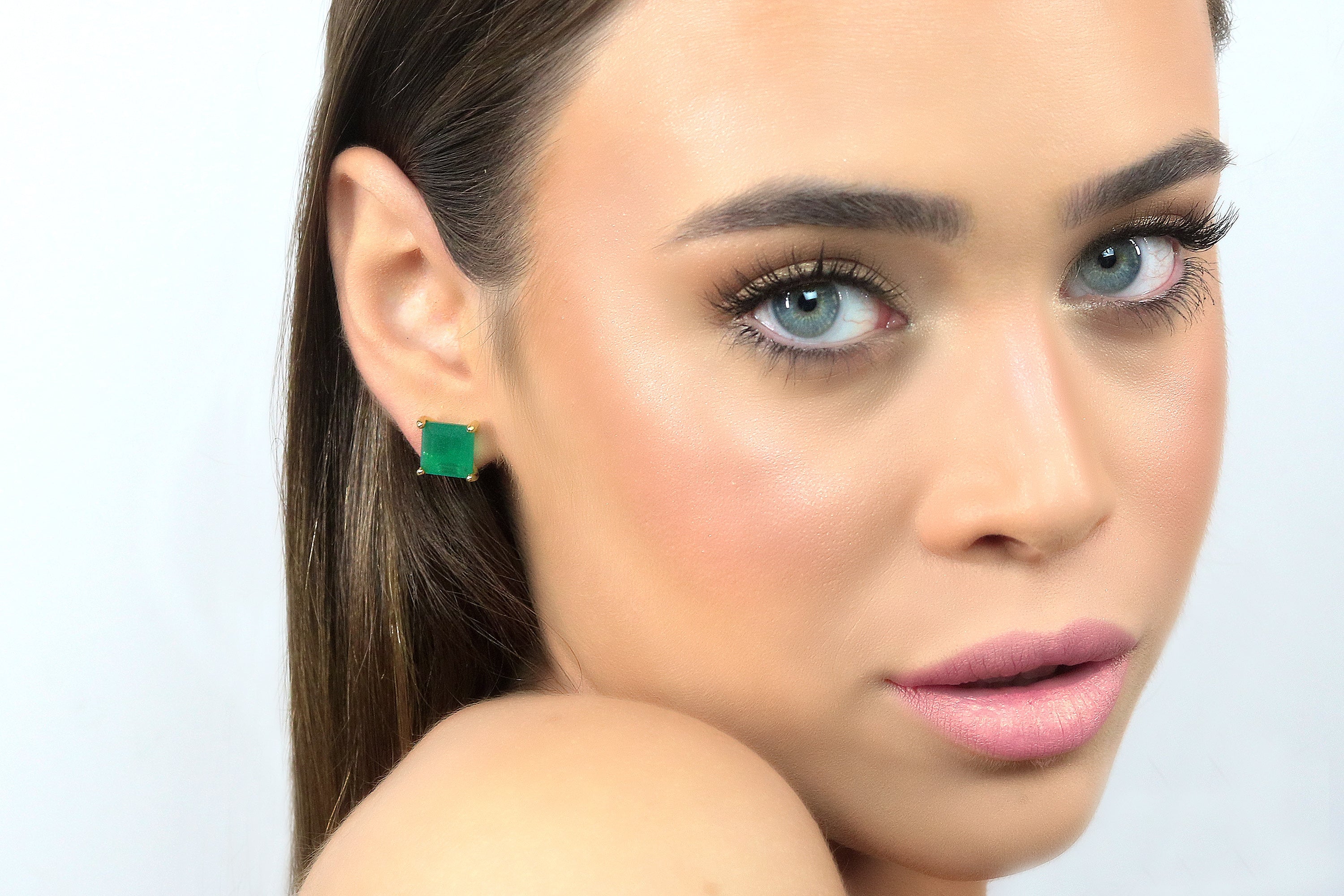 Square Onyx Gold Stud Earrings Earrings Anemone Unique