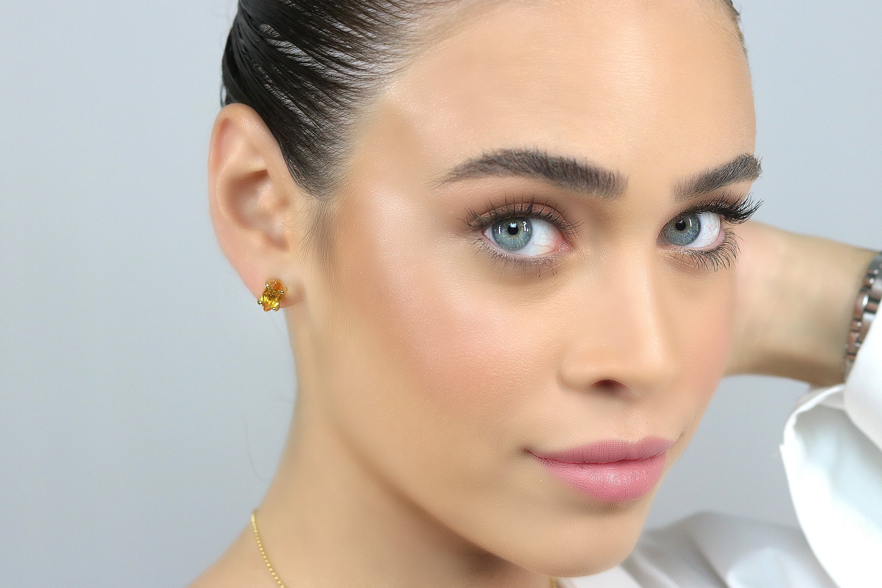 Citrine Sterling Silver Marquise Earrings Earrings Anemone Unique