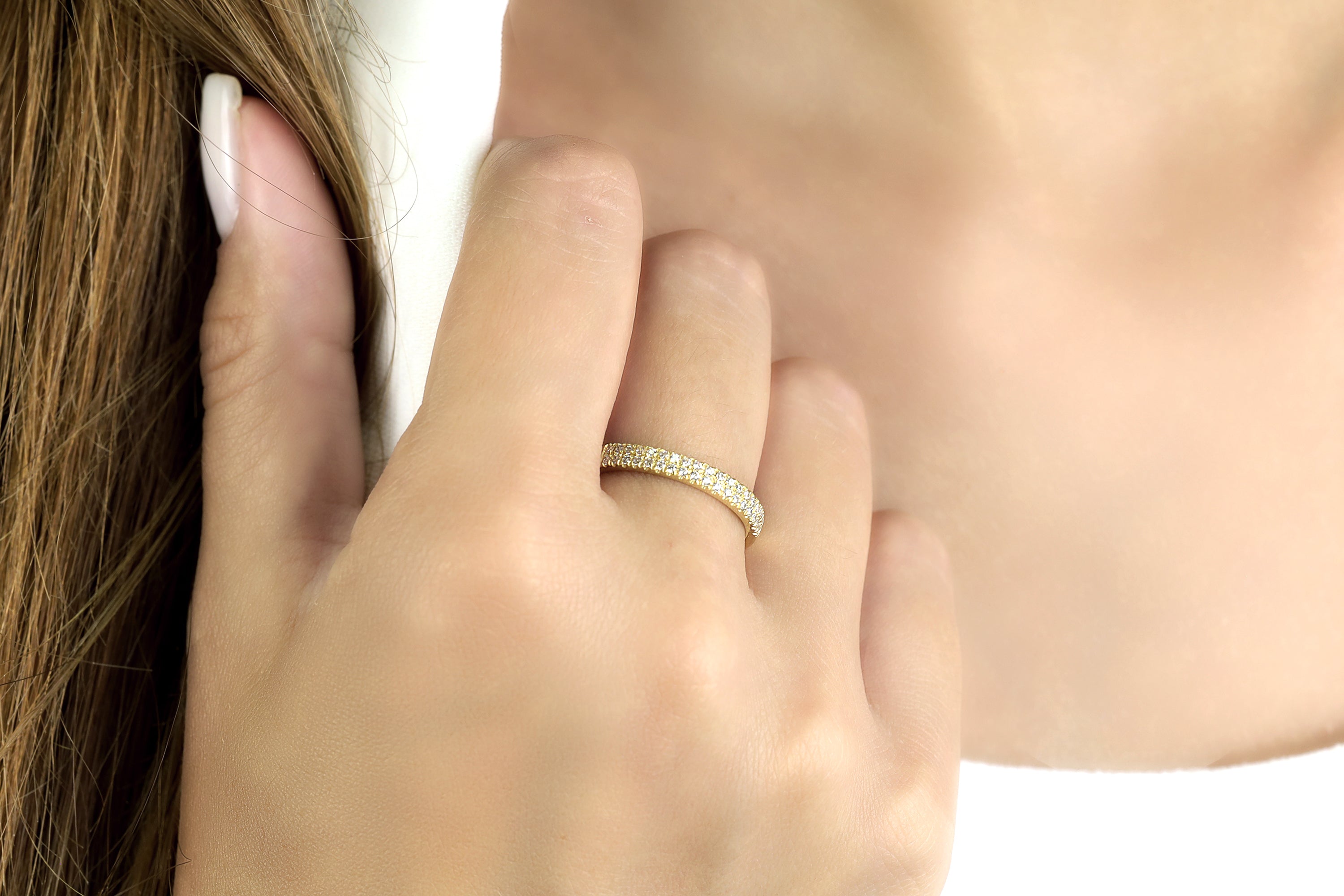 CZ Delicate Gold Vermeil Ring Rings Anemone Unique