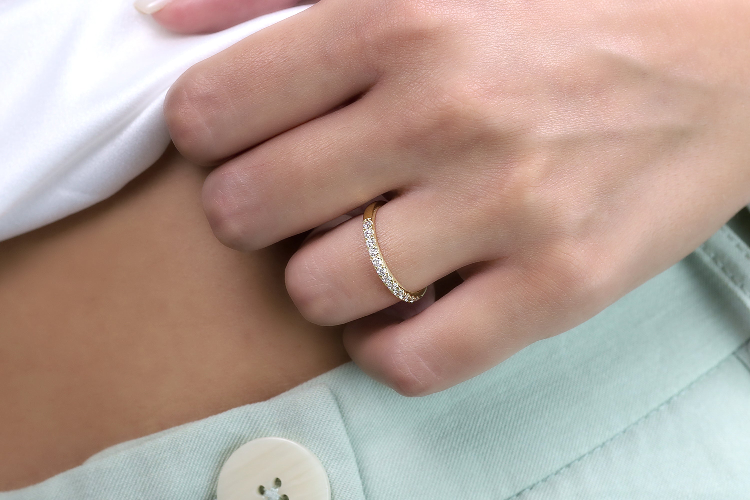 Gold Vermeil Ring Zircon with 8 Paved CZ Rings Anemone Unique