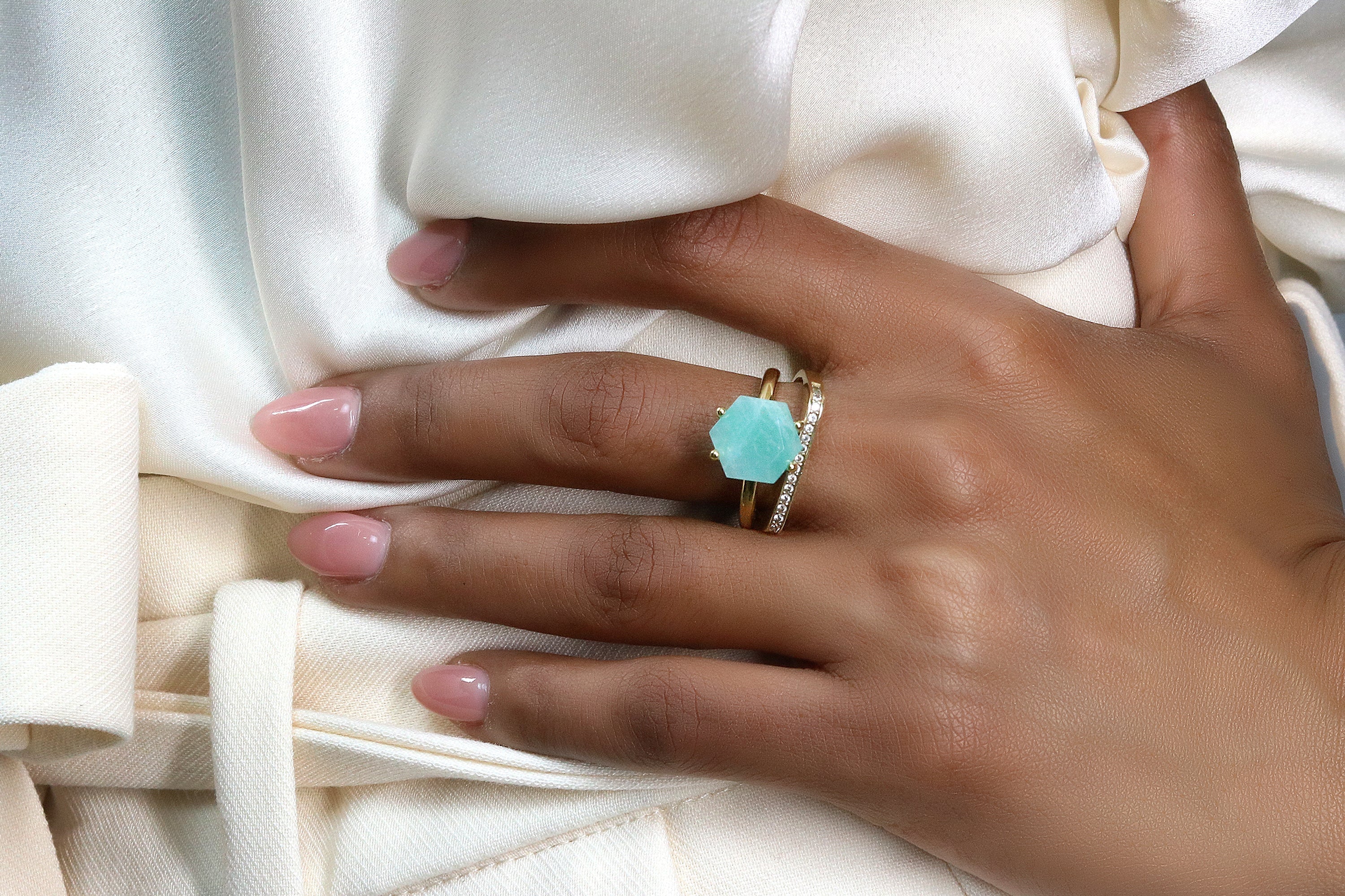 Alluring Amazonite Gold Filled Ring Rings Anemone Unique