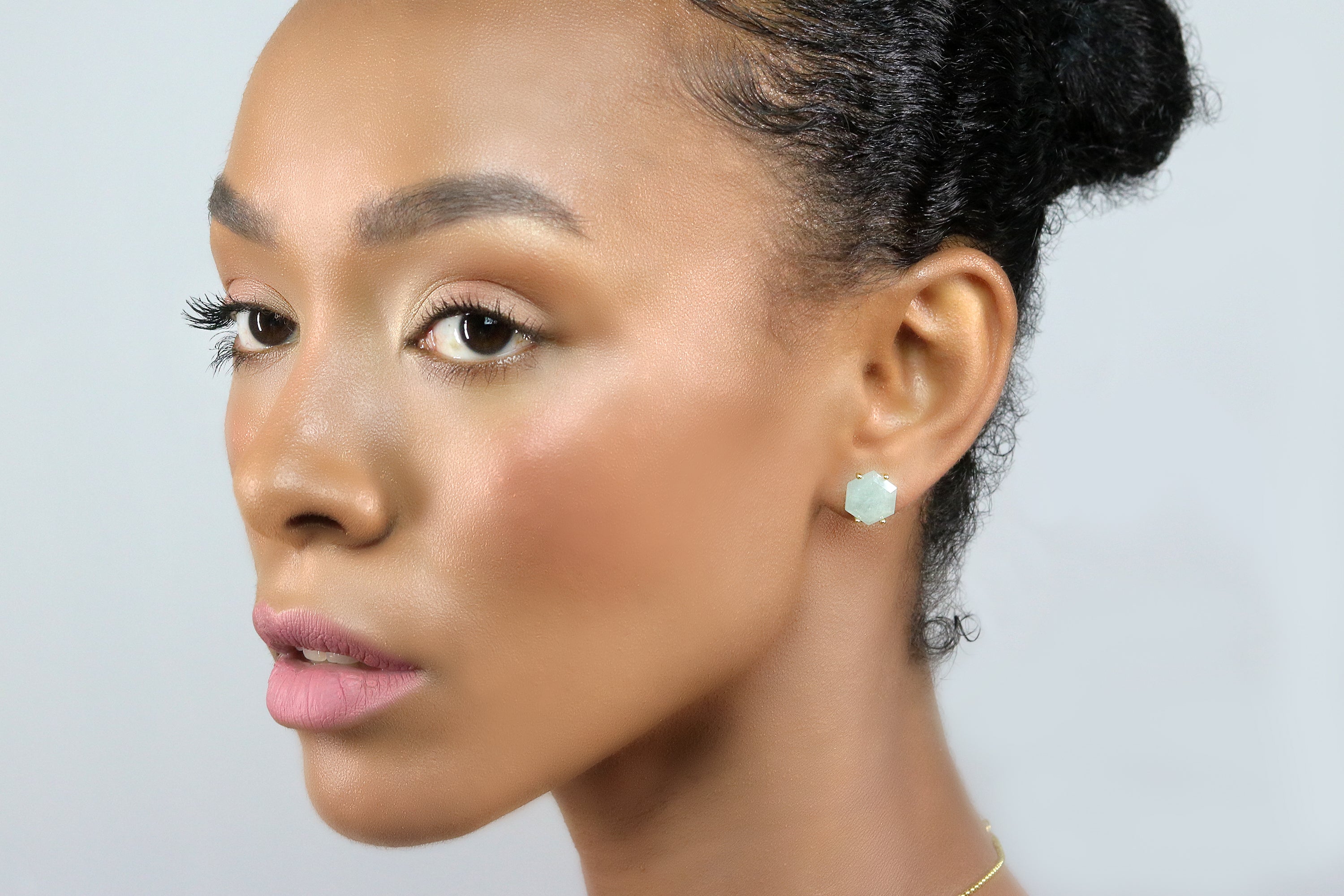 Fashion Gold Aquamarine Stud Earrings Earrings Anemone Unique