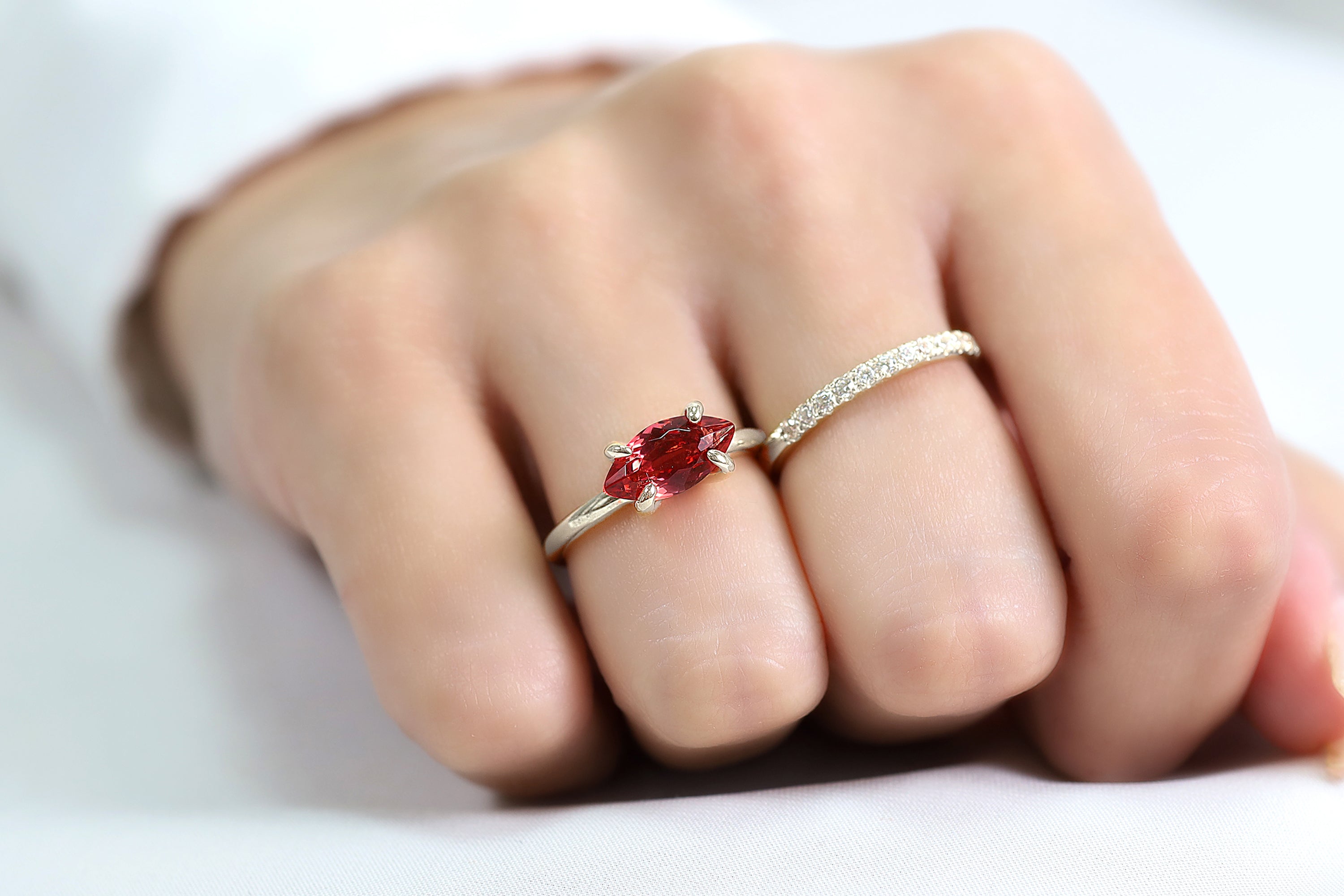 Sterling Silver Marquise Cut Pink Tourmaline Ring Rings Anemone Unique