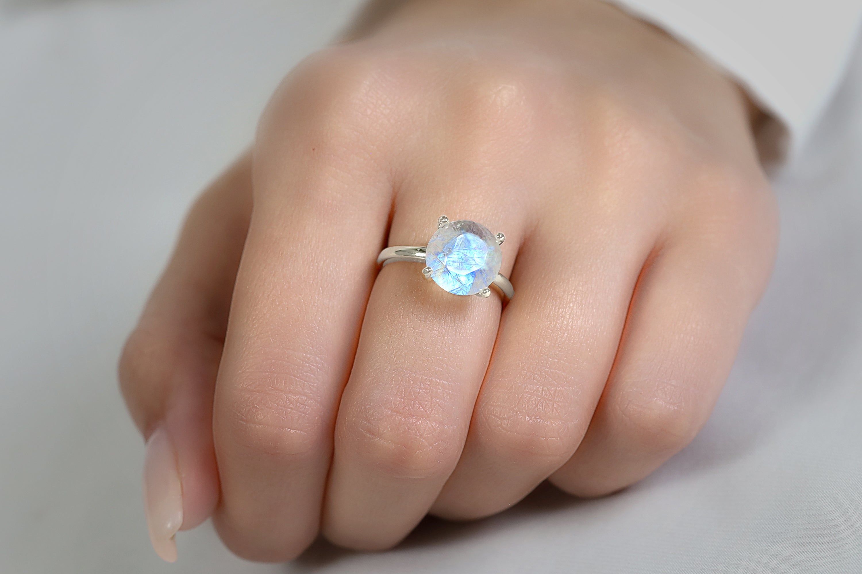 Sterling Silver 925 Moonstone Ring Rings Anemone Unique